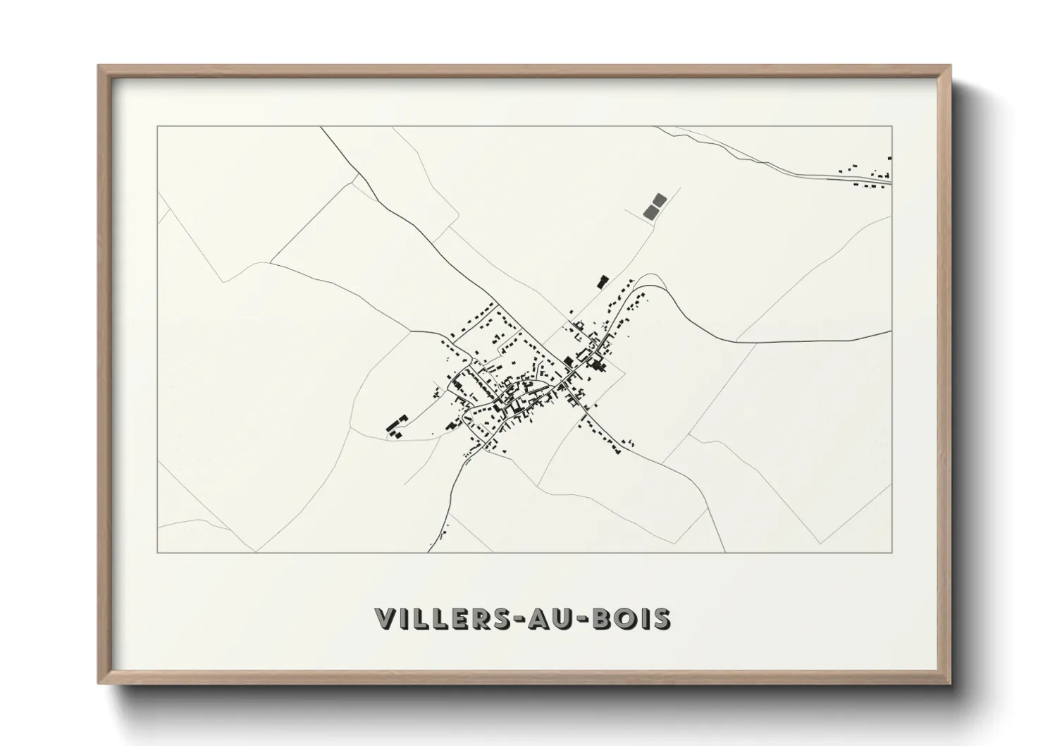 Une affiche de carte sur Villers-au-Bois