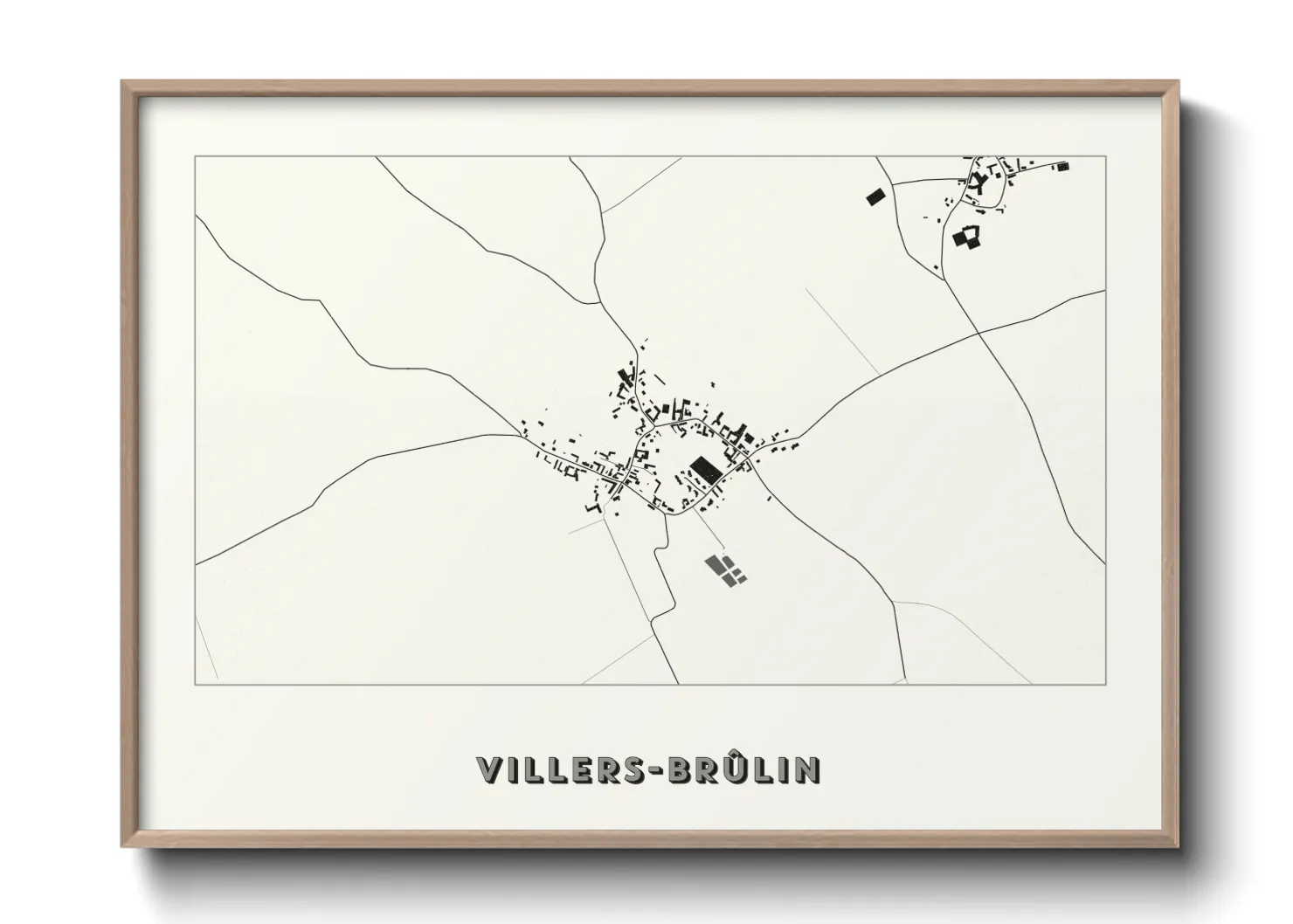 Une affiche de carte sur Villers-Brûlin