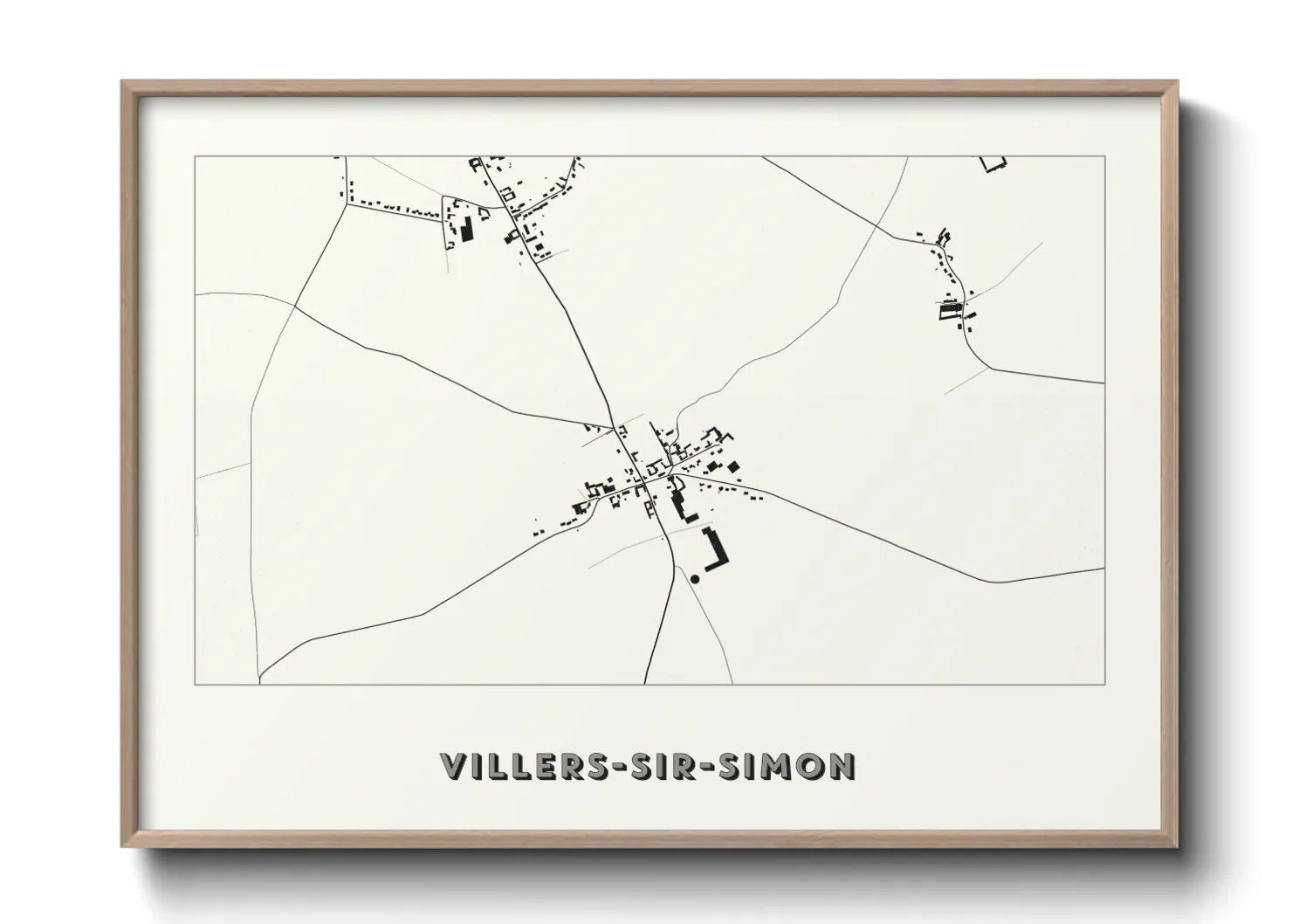 Une affiche de carte sur Villers-Sir-Simon