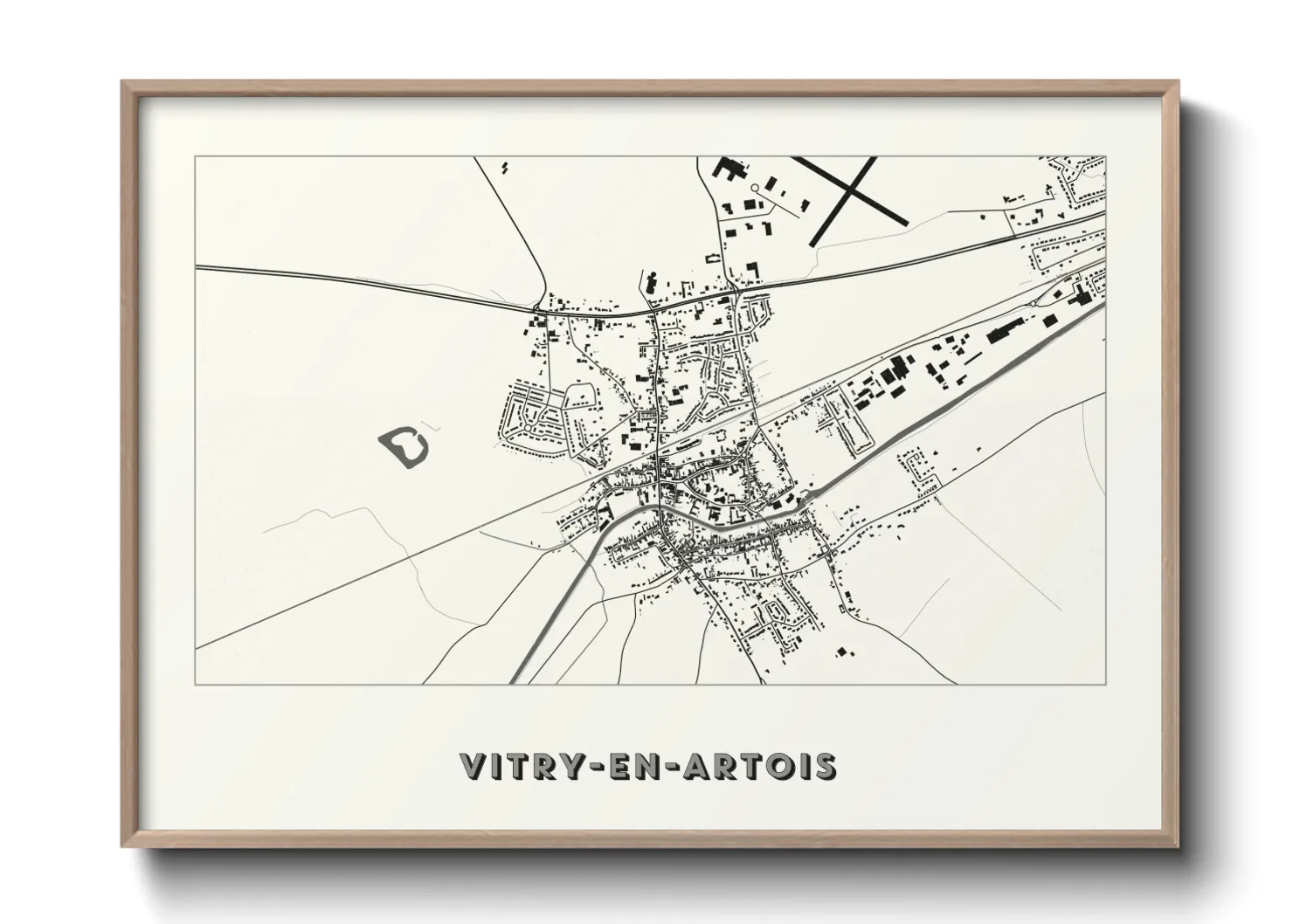 Une affiche de carte sur Vitry-en-Artois