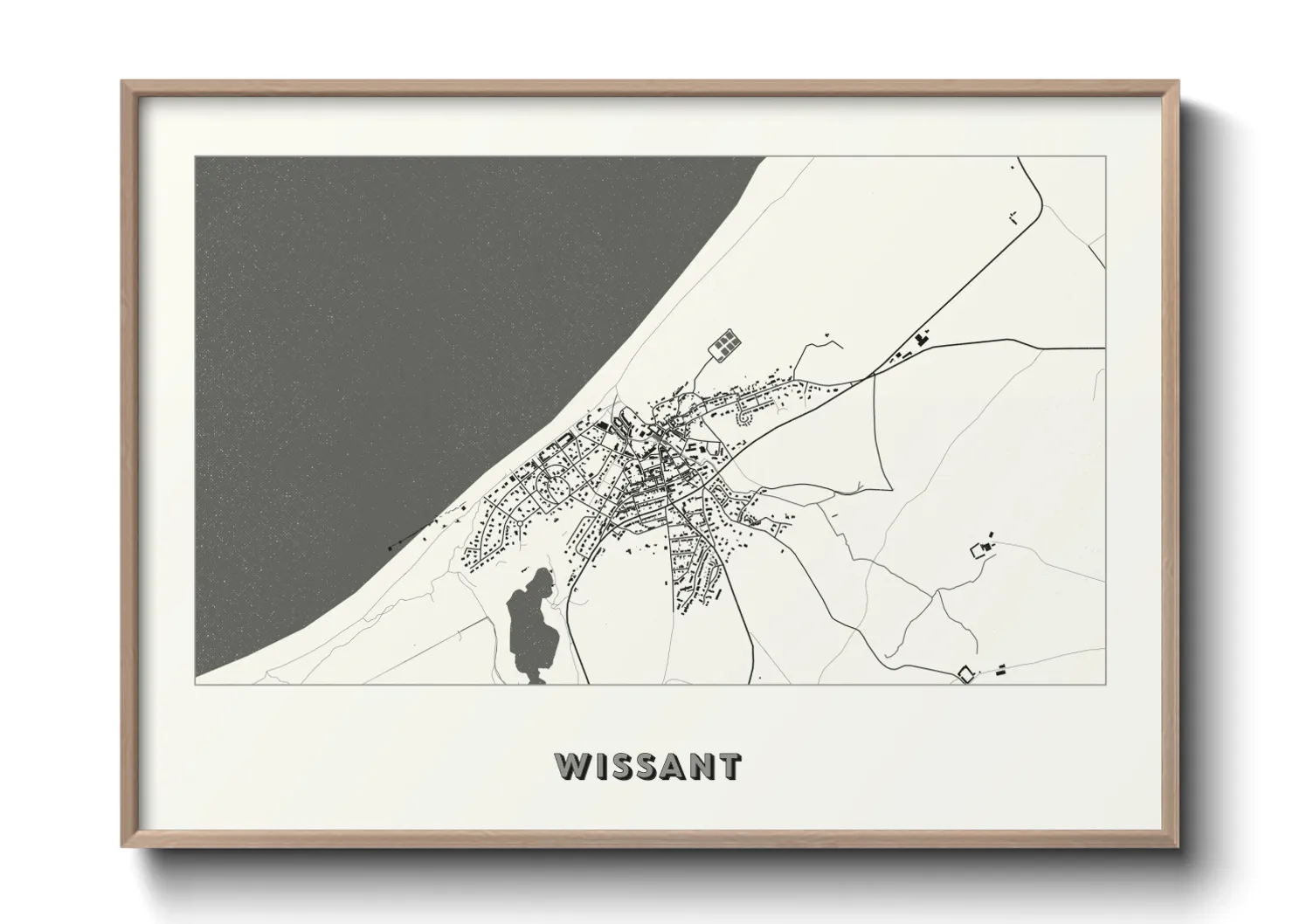 Une affiche de carte sur Wissant