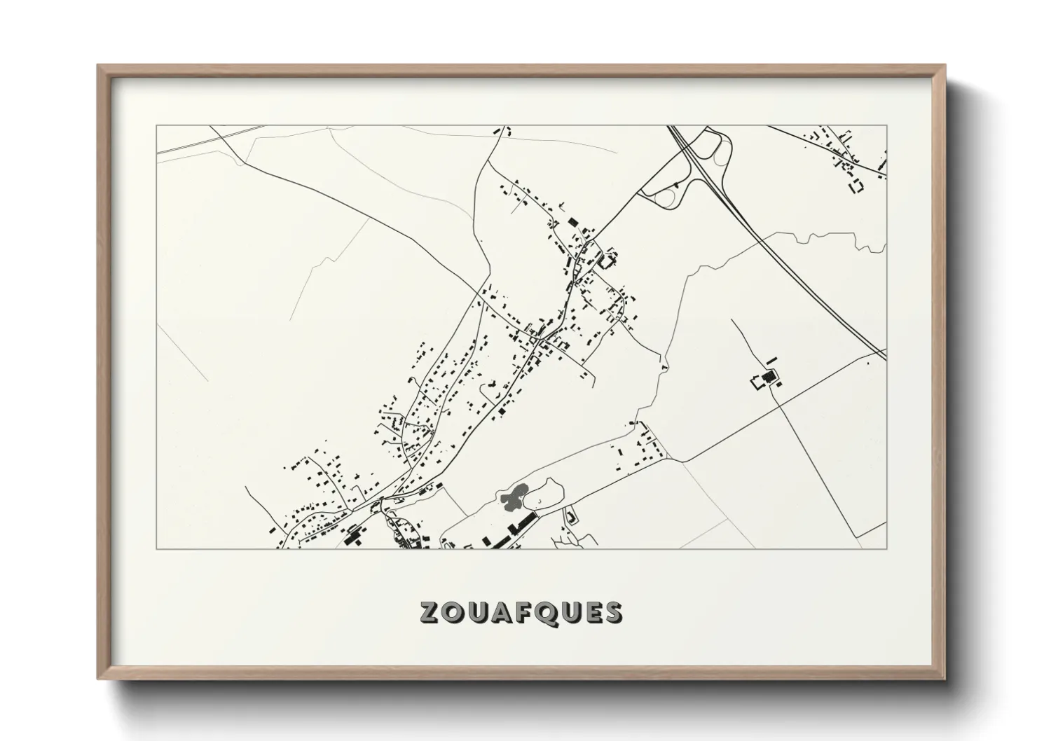 Une affiche de carte sur Zouafques