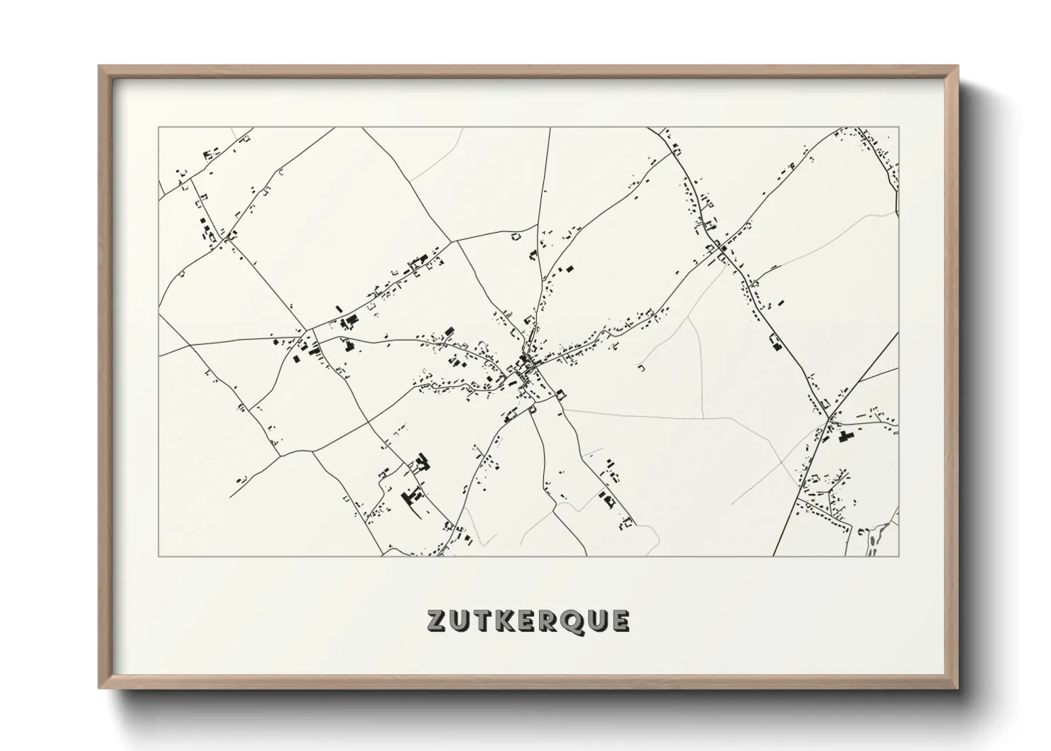 Une affiche de carte sur Zutkerque