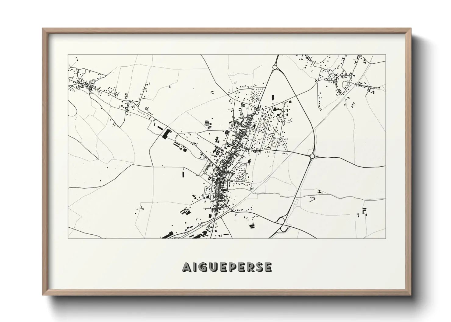 Une affiche de carte sur Aigueperse