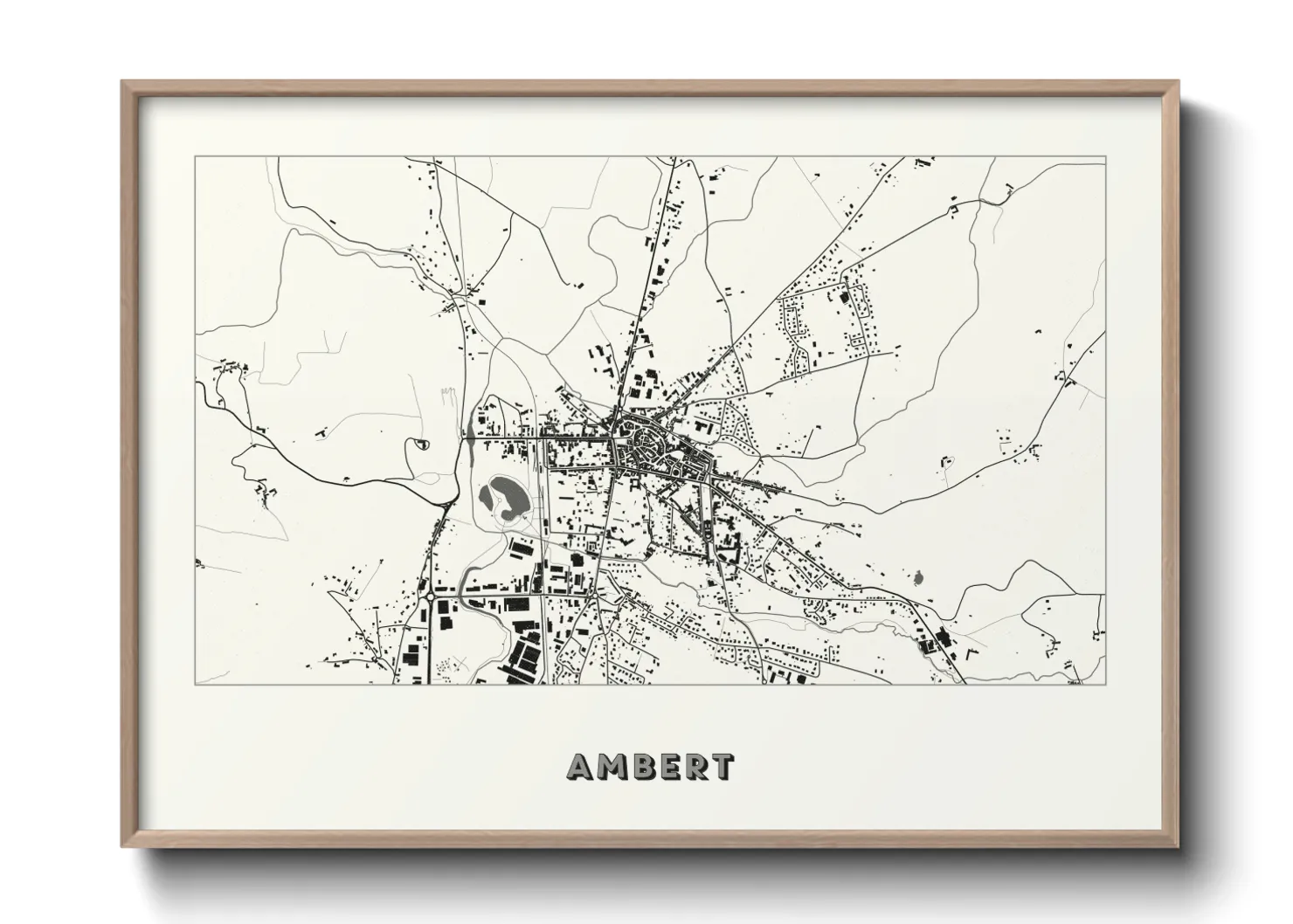 Une affiche de carte sur Ambert