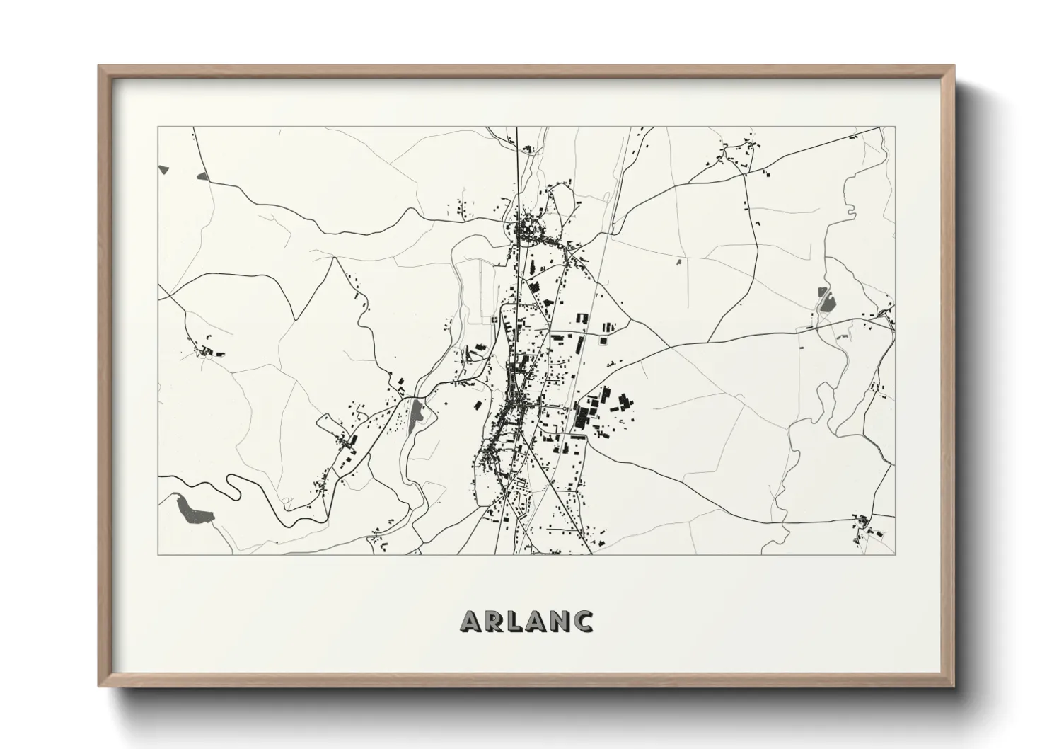 Une affiche de carte sur Arlanc