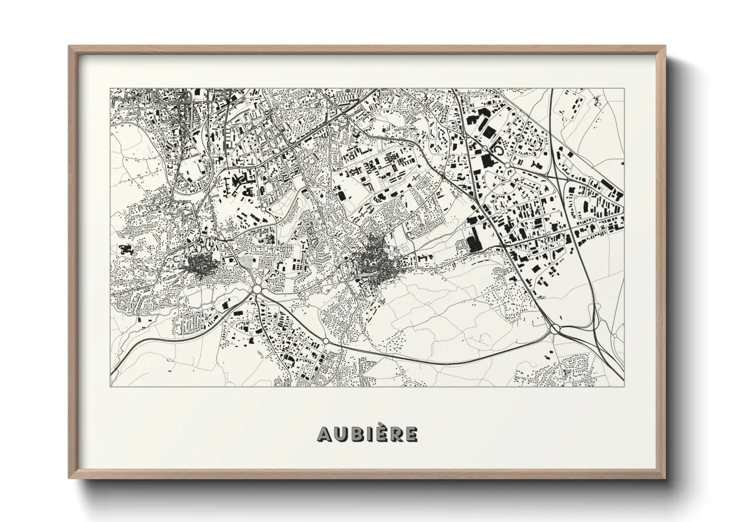 Une affiche de carte sur Aubière