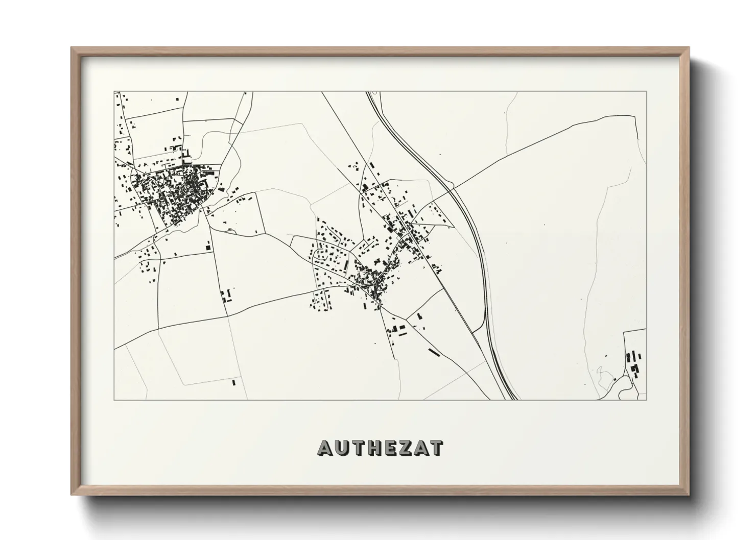 Une affiche de carte sur Authezat