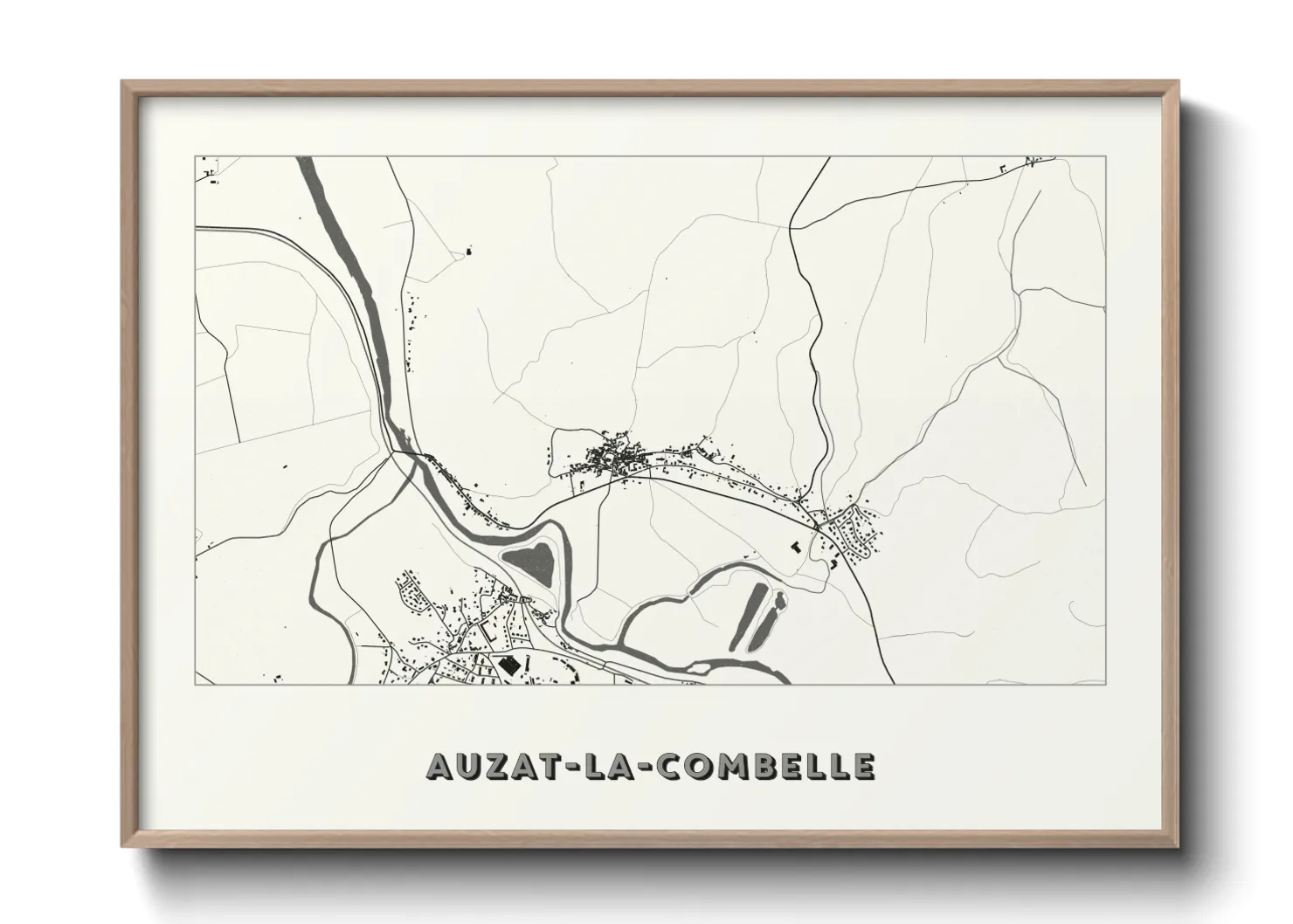 Une affiche de carte sur Auzat-la-Combelle