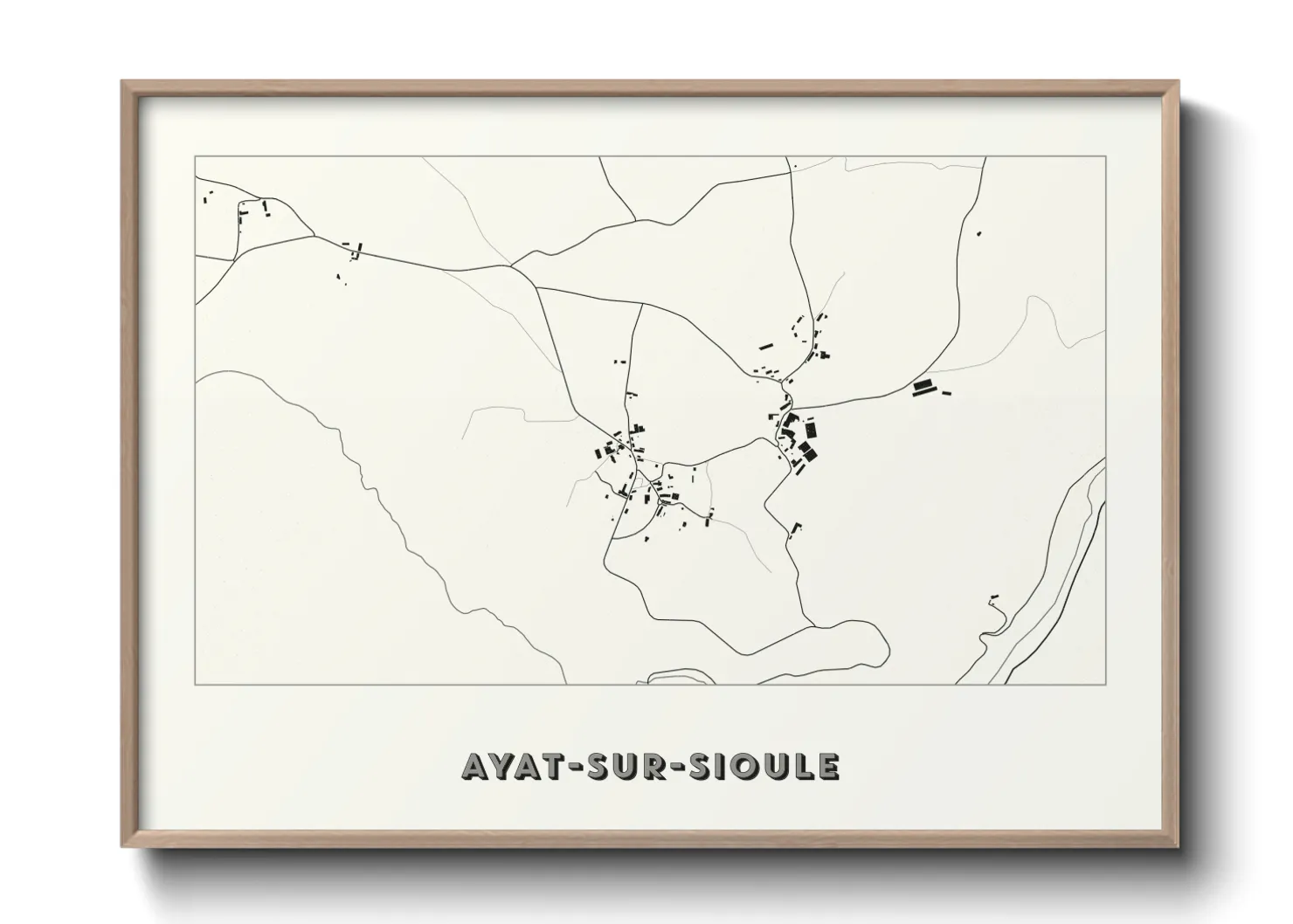 Une affiche de carte sur Ayat-sur-Sioule
