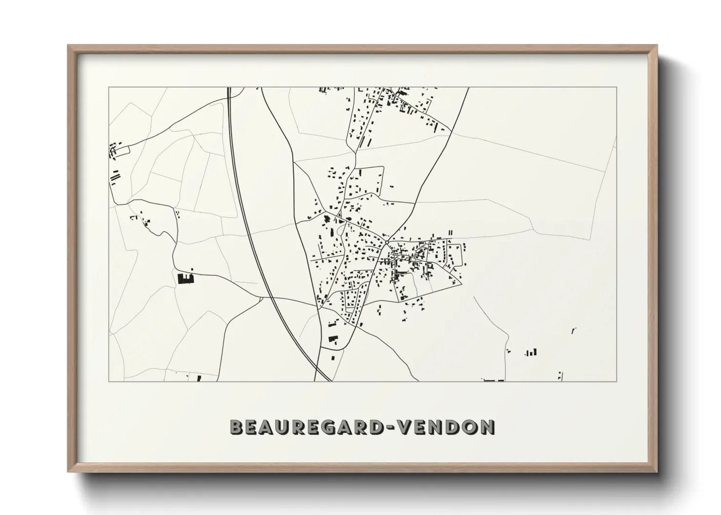 Une affiche de carte sur Beauregard-Vendon