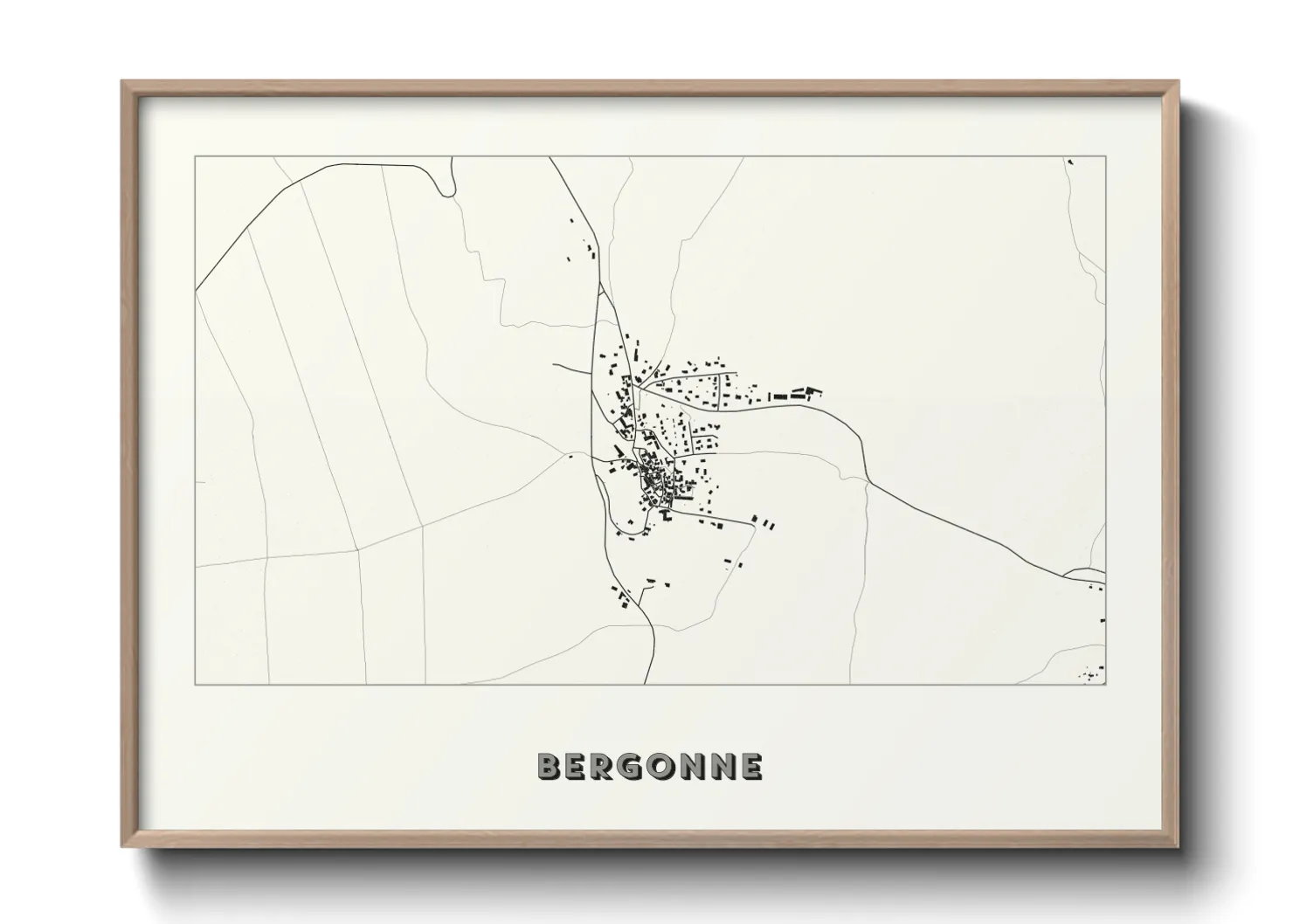Une affiche de carte sur Bergonne
