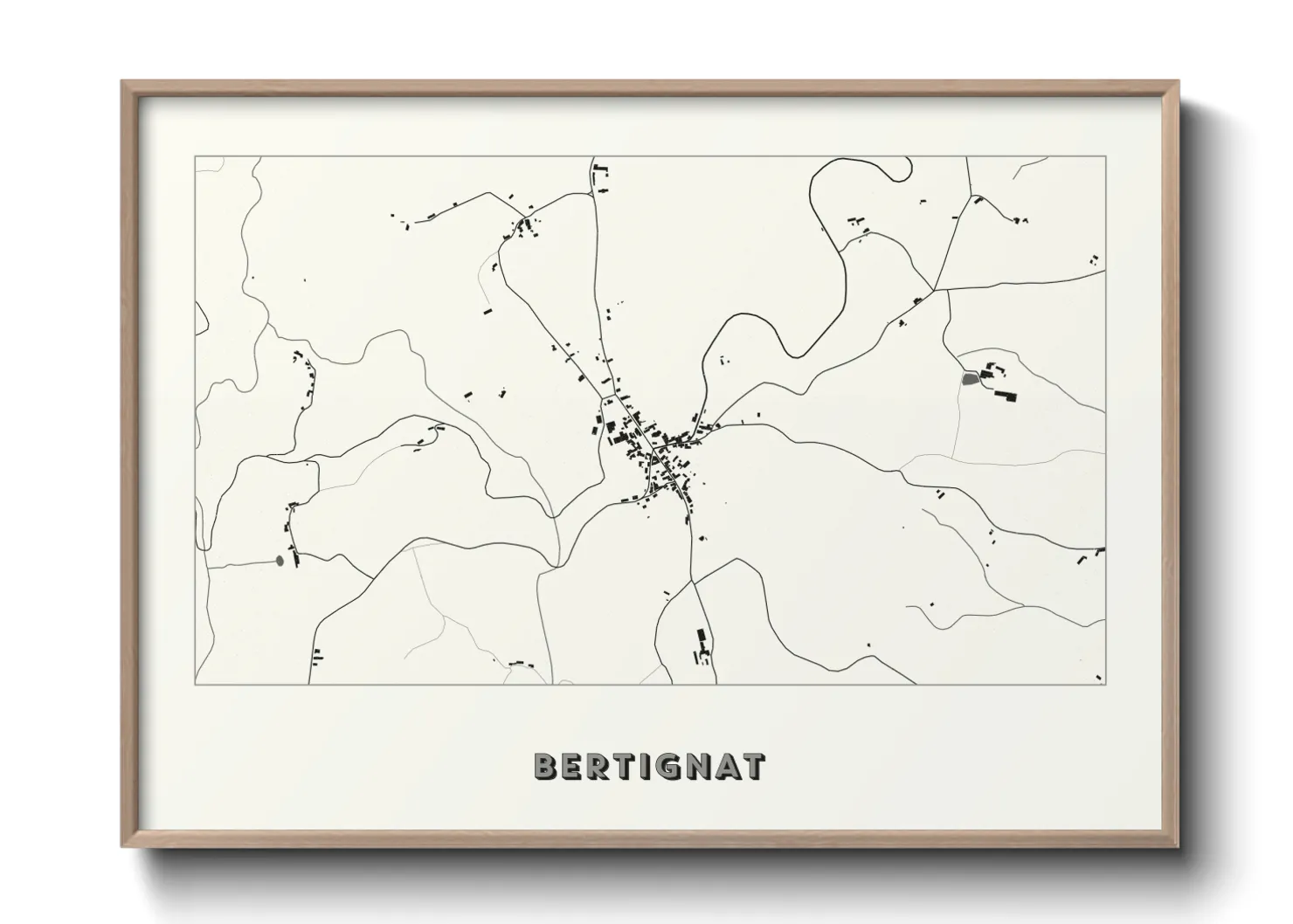 Une affiche de carte sur Bertignat