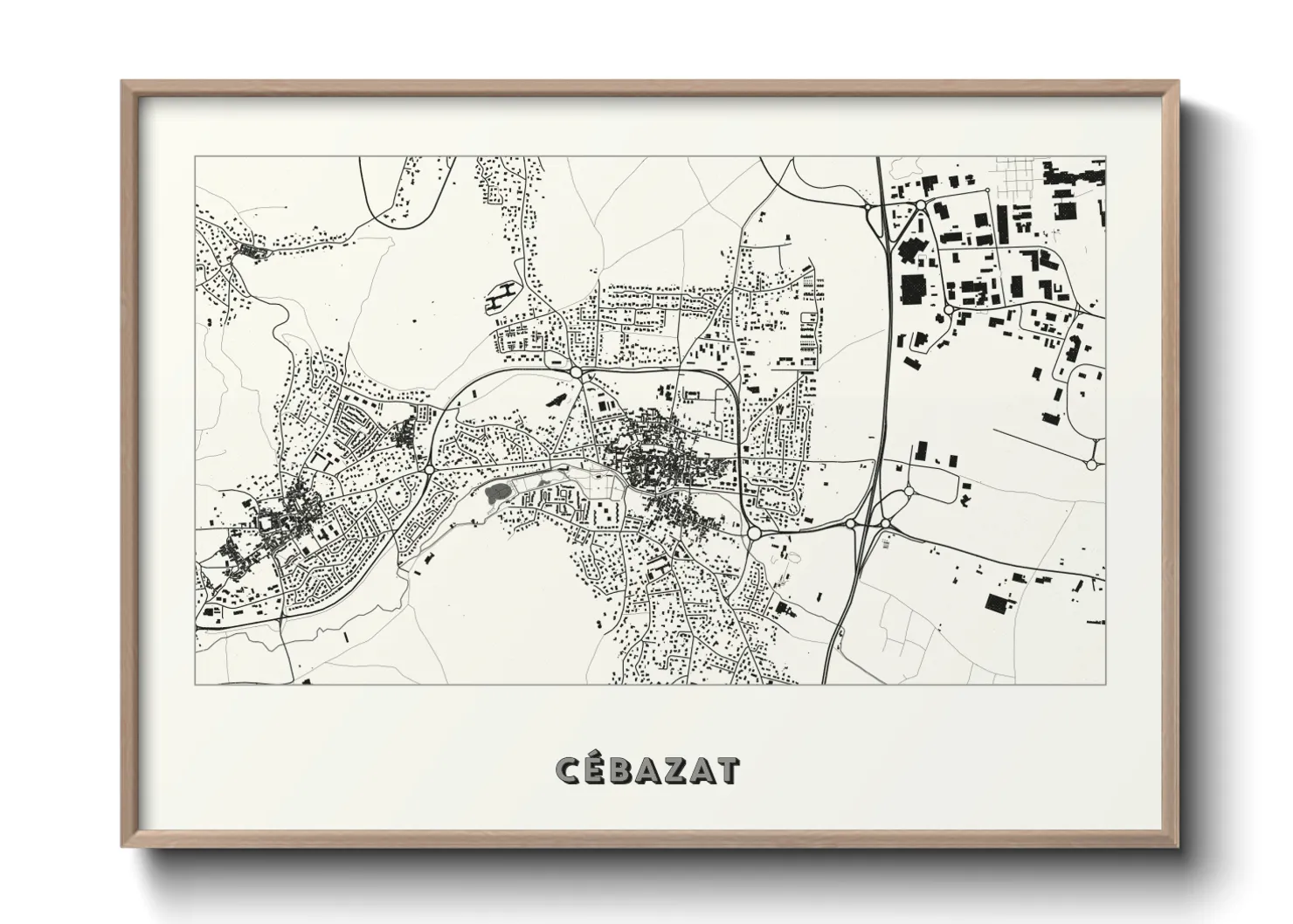 Une affiche de carte sur Cébazat