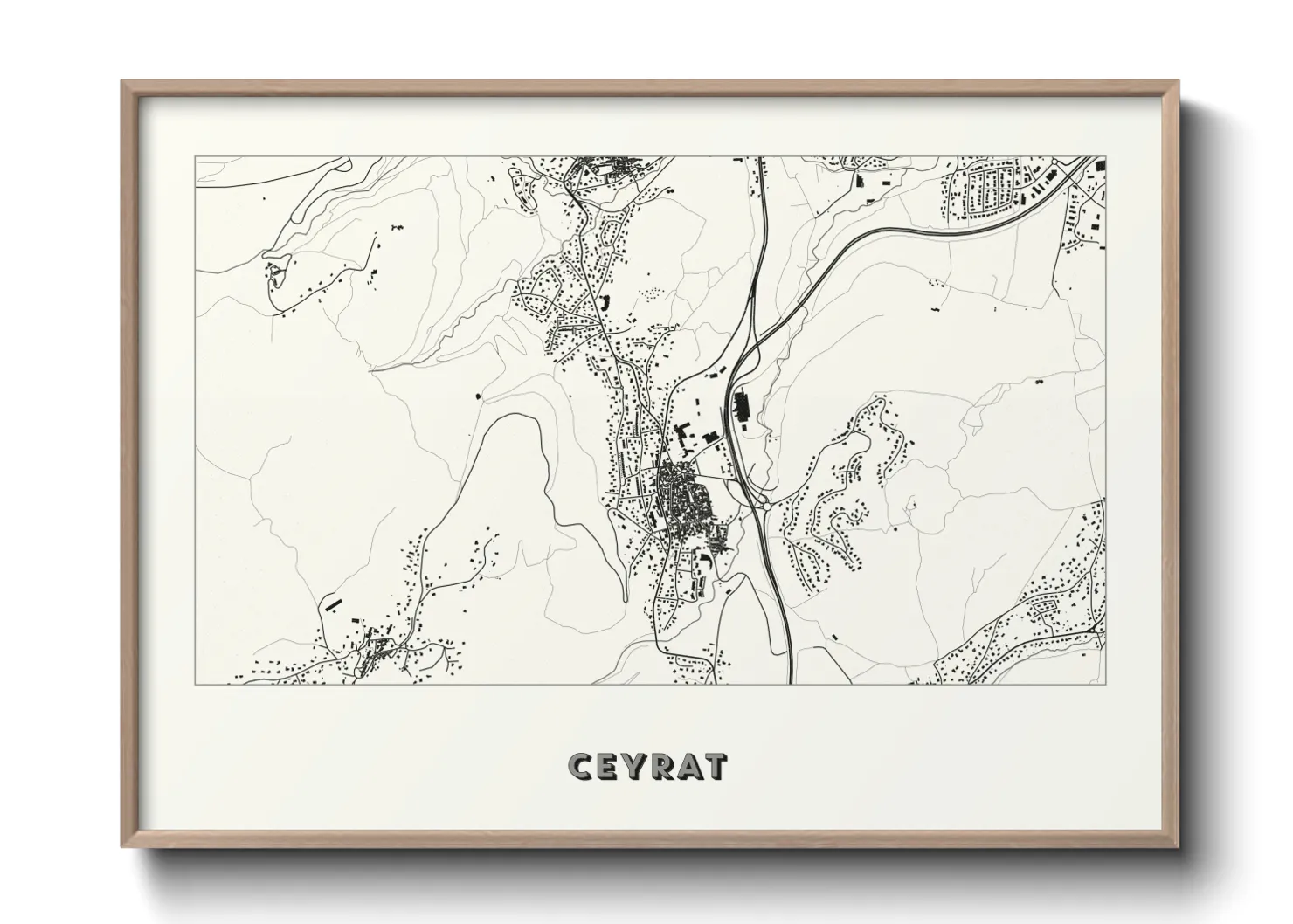 Une affiche de carte sur Ceyrat