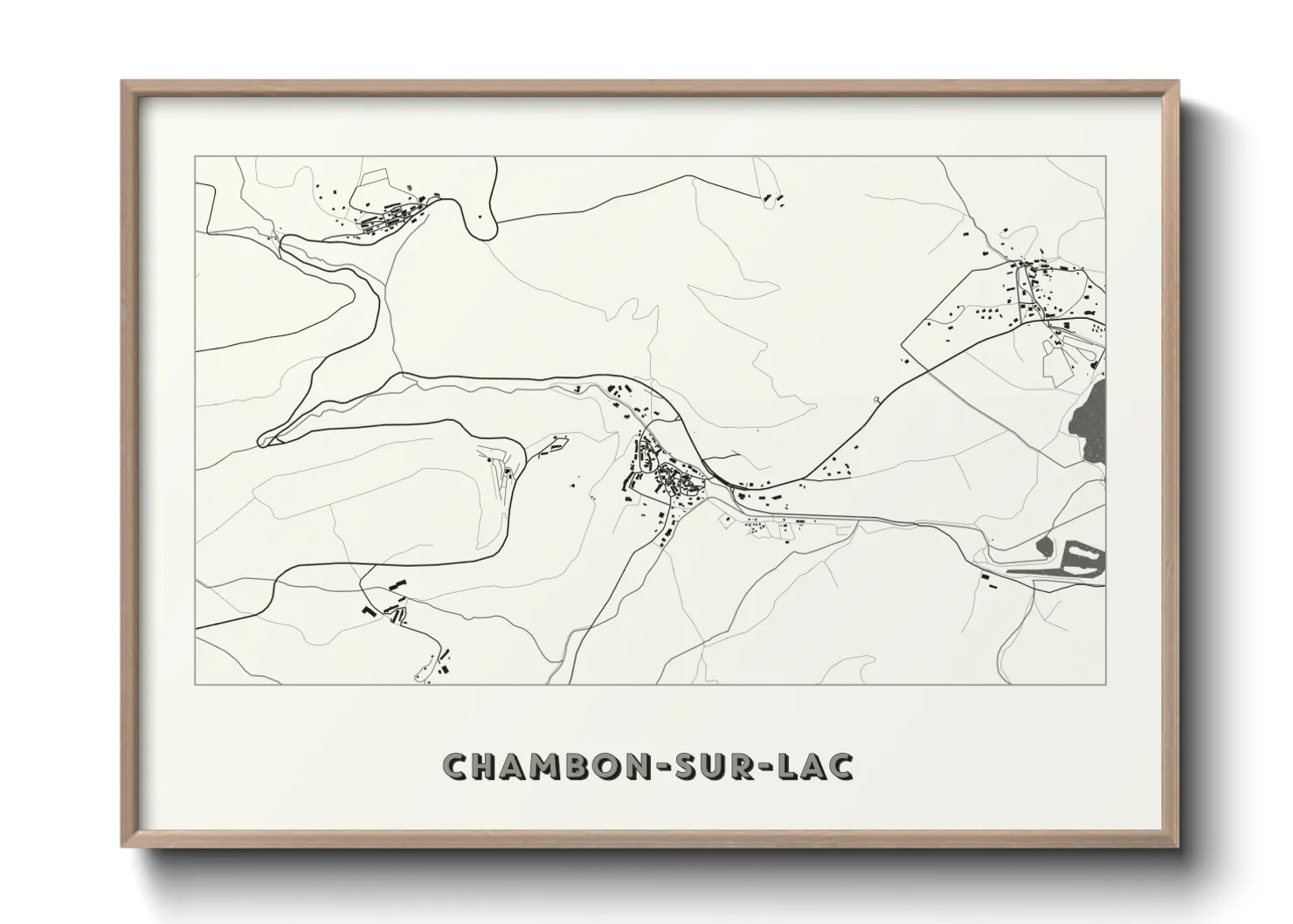 Une affiche de carte sur Chambon-sur-Lac