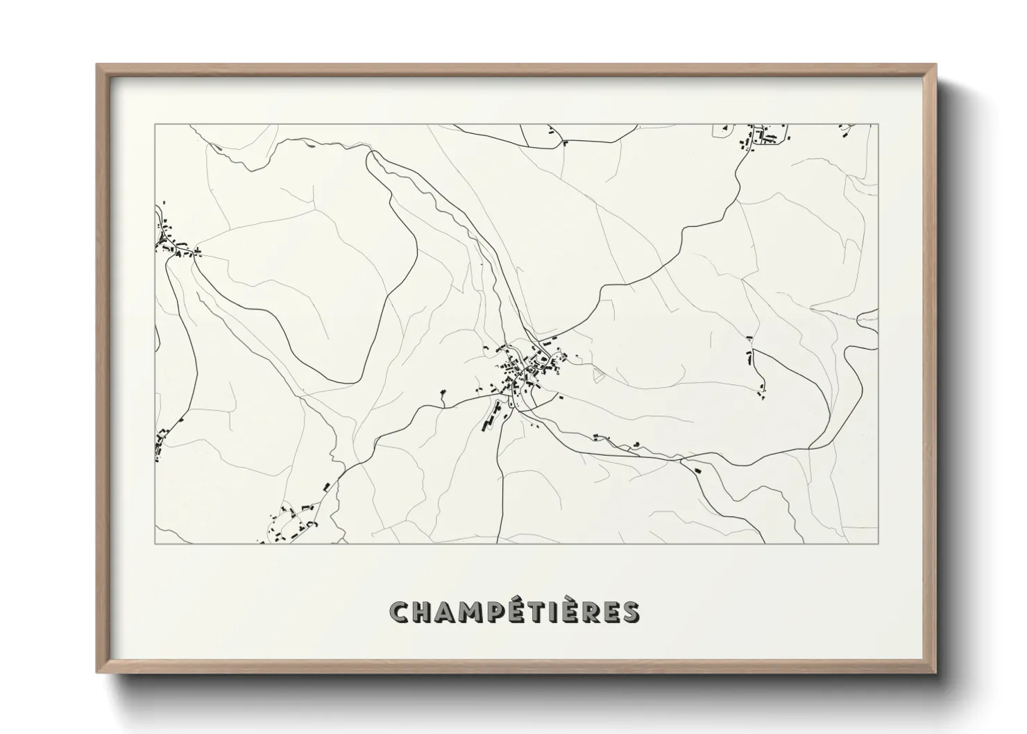 Une affiche de carte sur Champétières