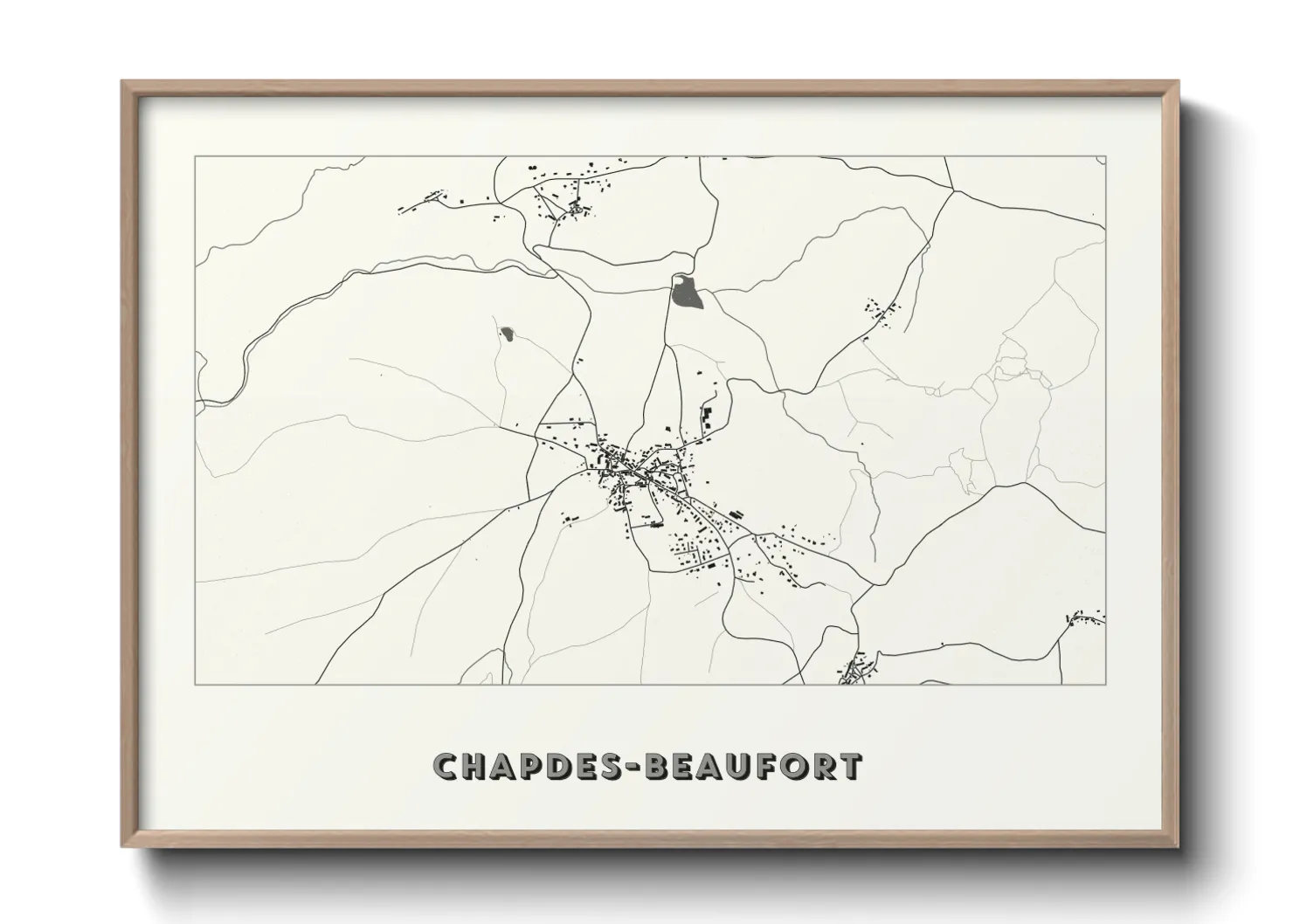 Une affiche de carte sur Chapdes-Beaufort