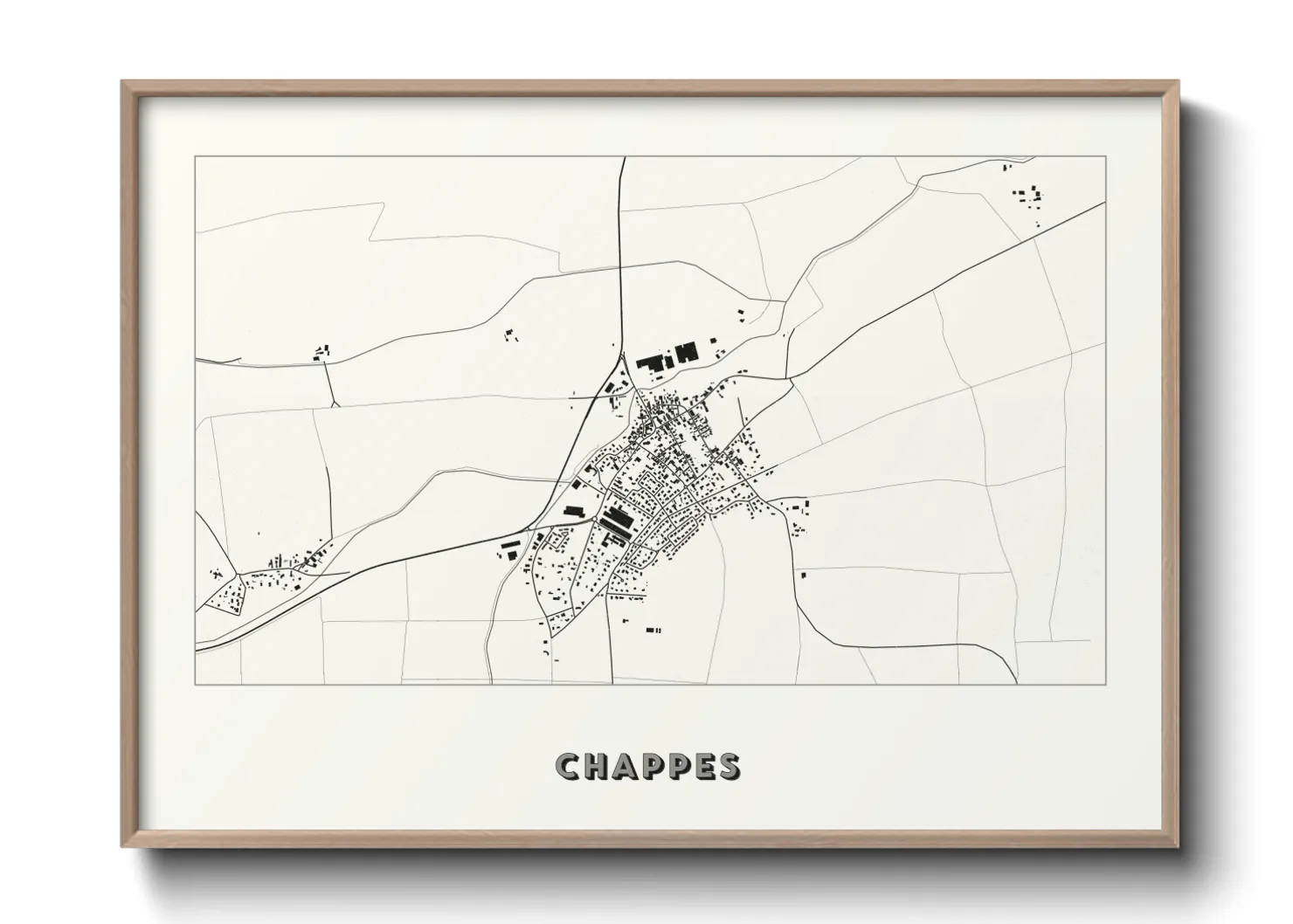 Une affiche de carte sur Chappes