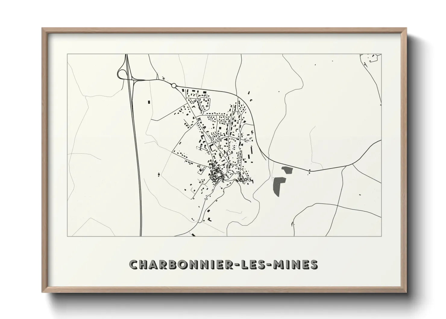 Une affiche de carte sur Charbonnier-les-Mines