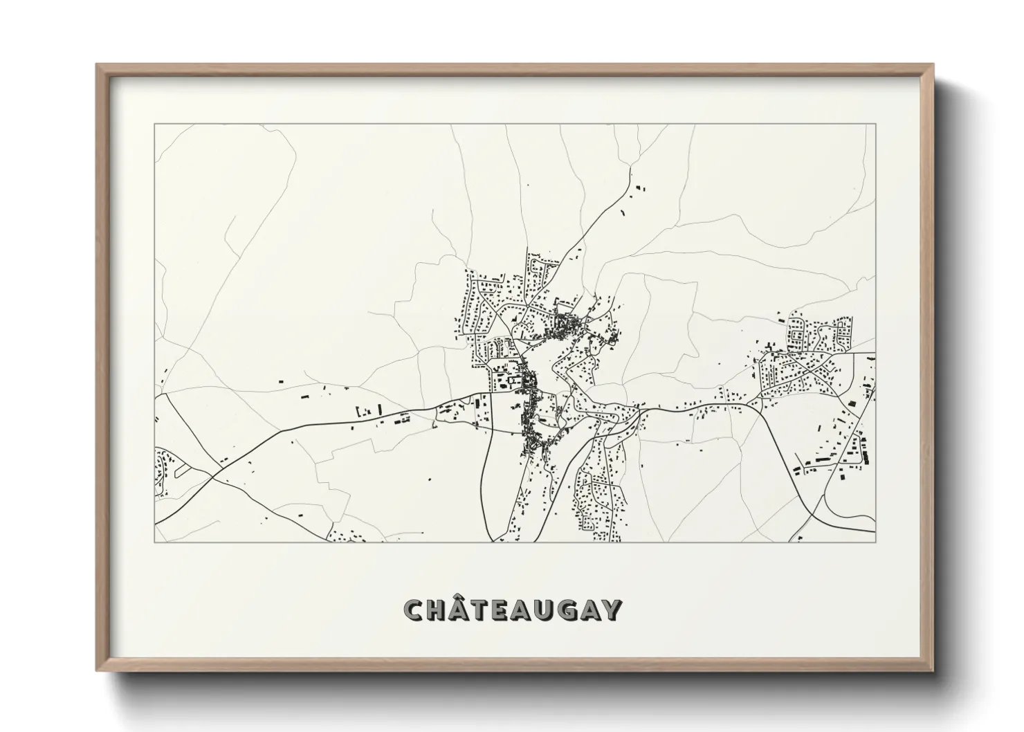 Une affiche de carte sur Châteaugay
