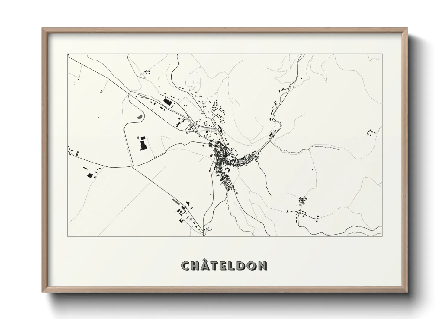 Une affiche de carte sur Châteldon