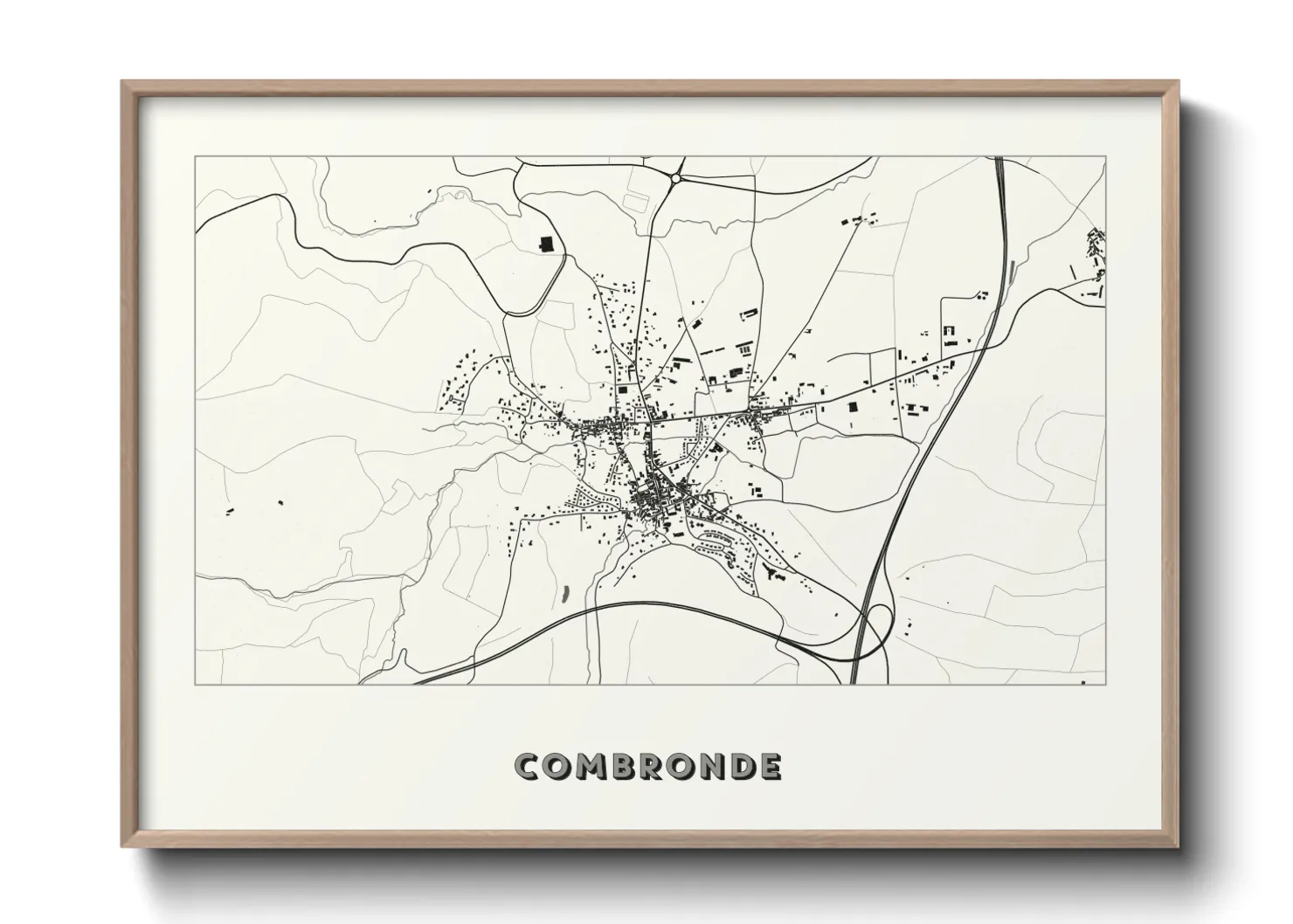 Une affiche de carte sur Combronde