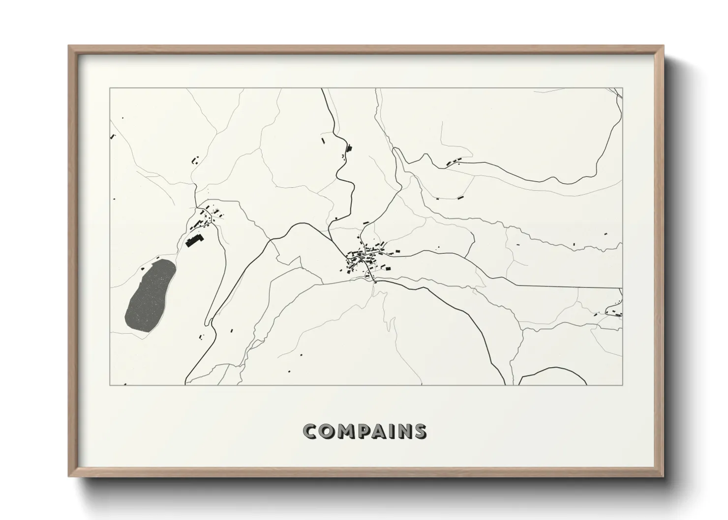 Une affiche de carte sur Compains