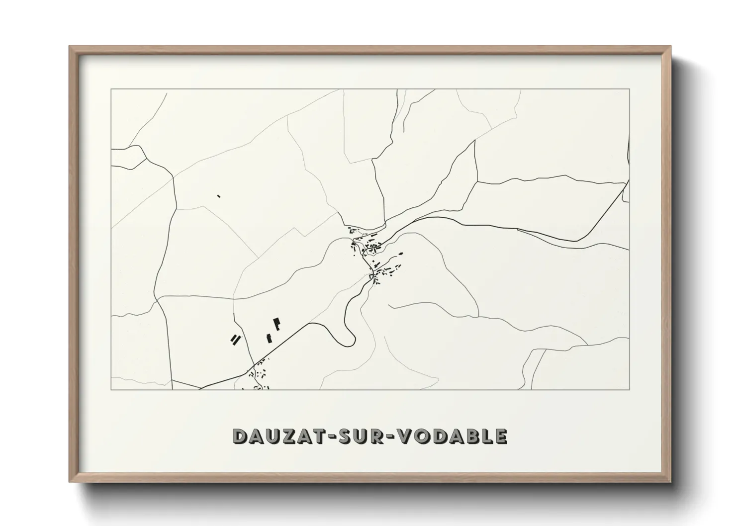 Une affiche de carte sur Dauzat-sur-Vodable