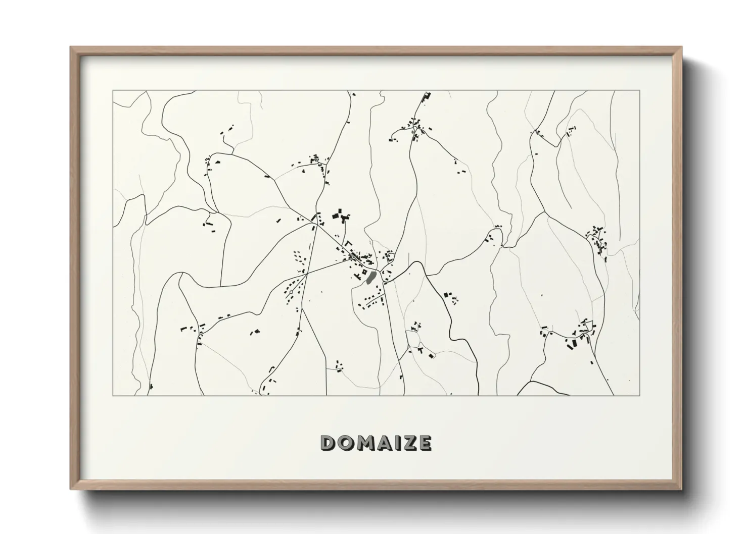 Une affiche de carte sur Domaize