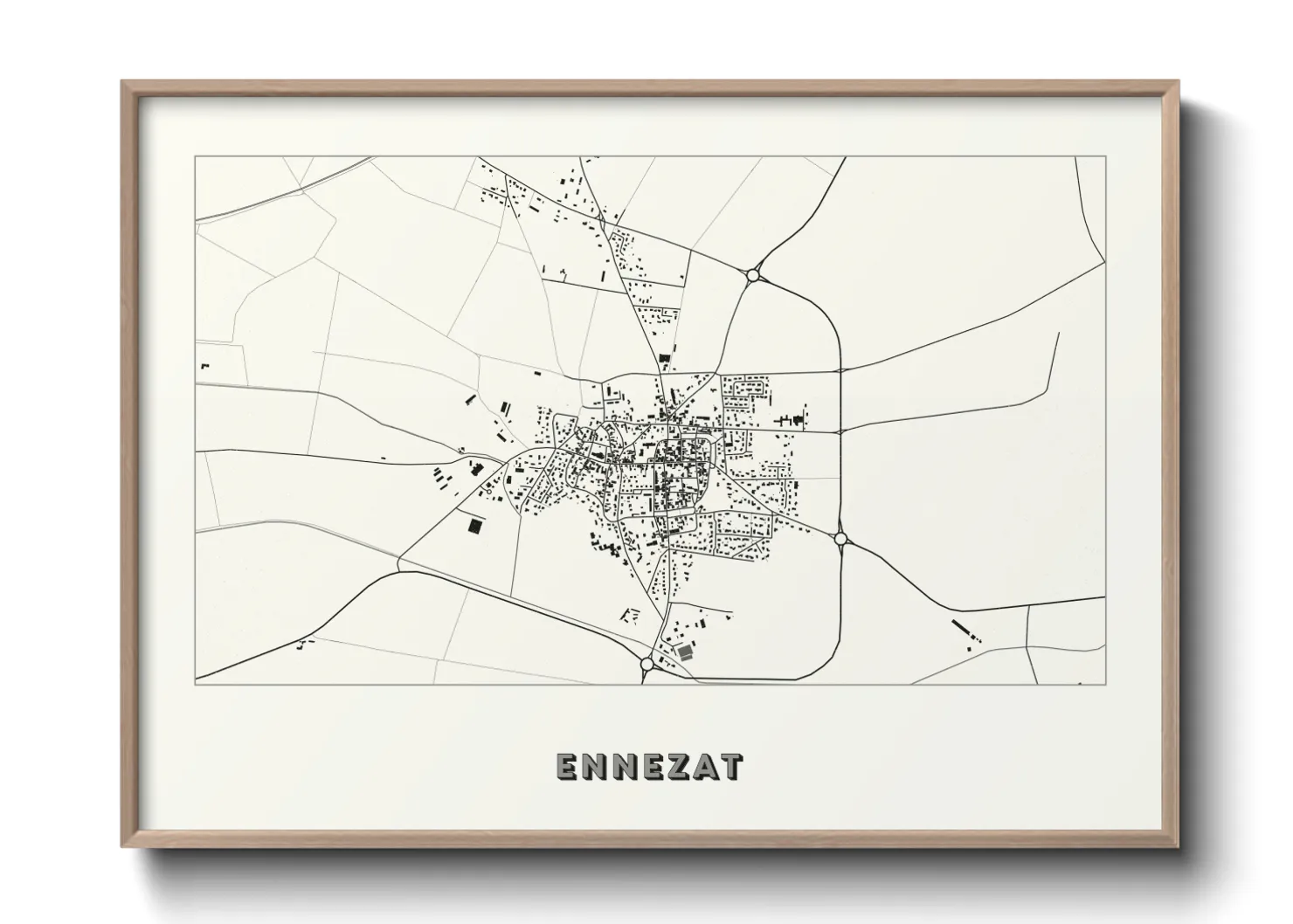 Une affiche de carte sur Ennezat