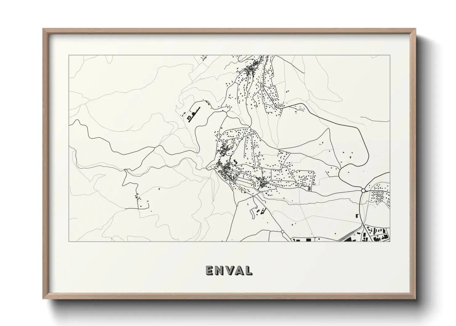 Une affiche de carte sur Enval