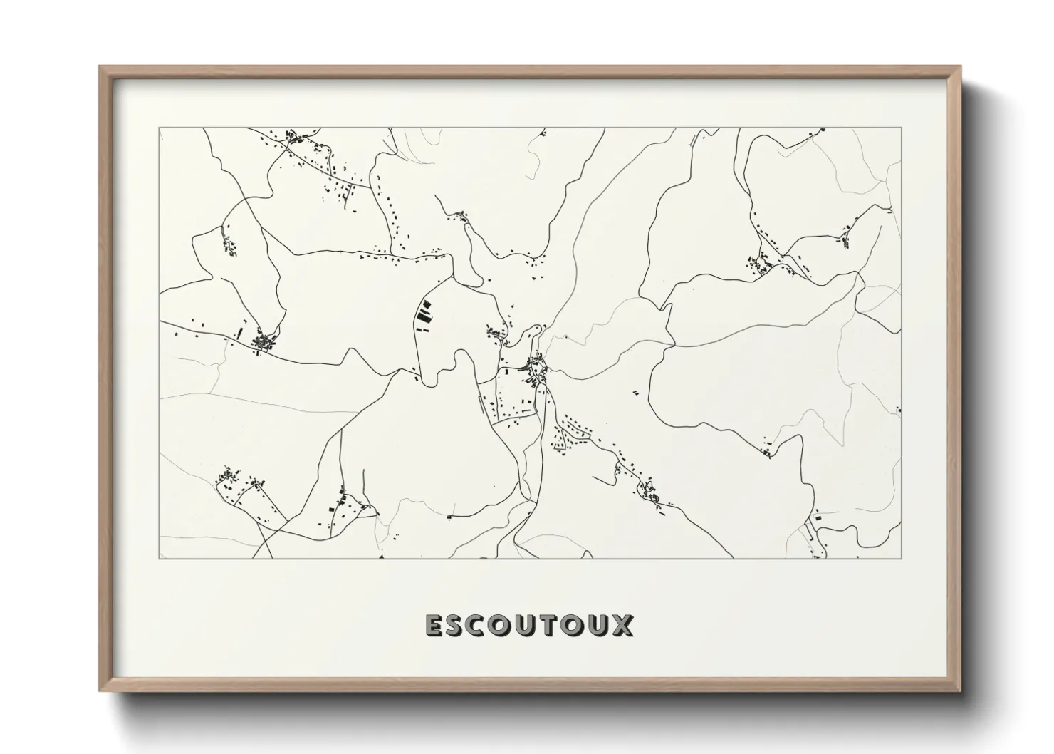 Une affiche de carte sur Escoutoux