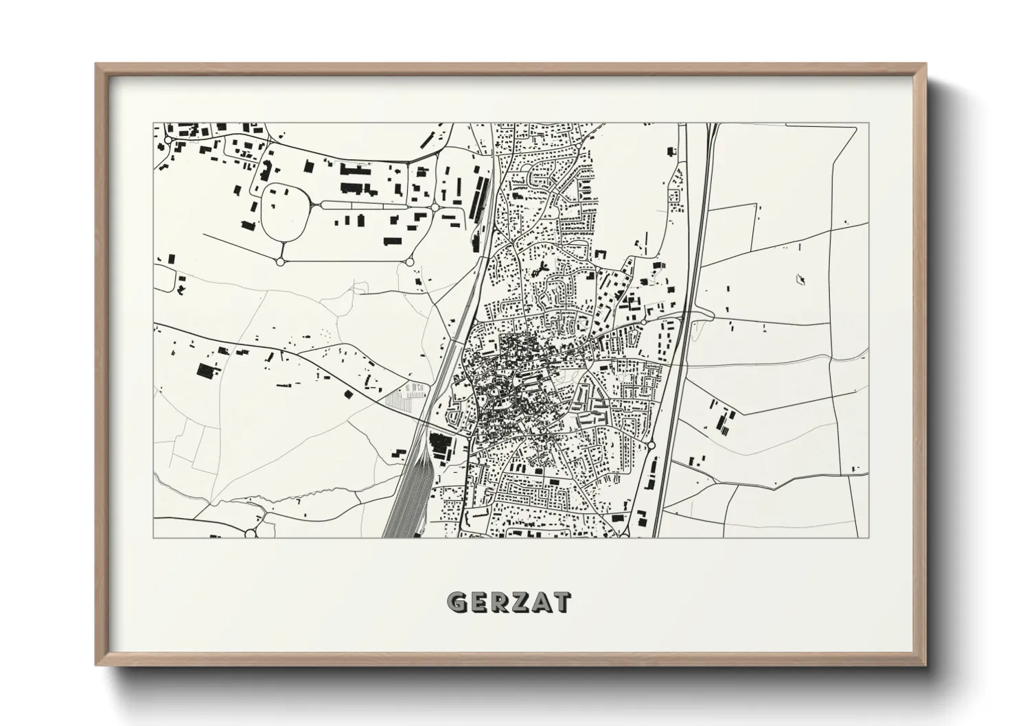 Une affiche de carte sur Gerzat