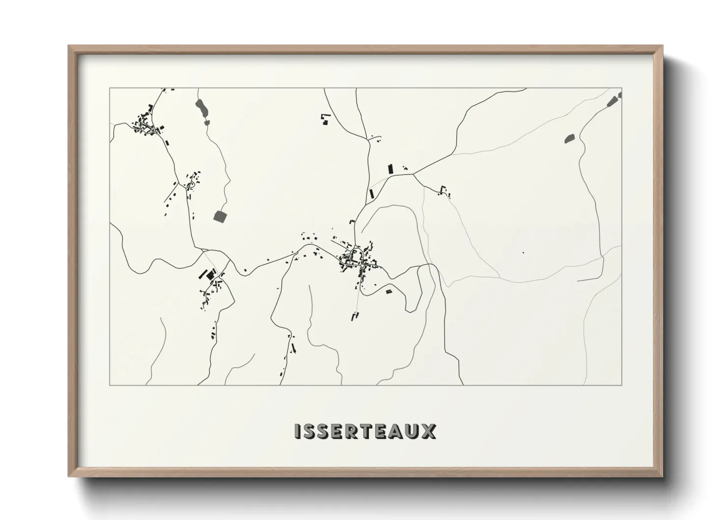 Une affiche de carte sur Isserteaux