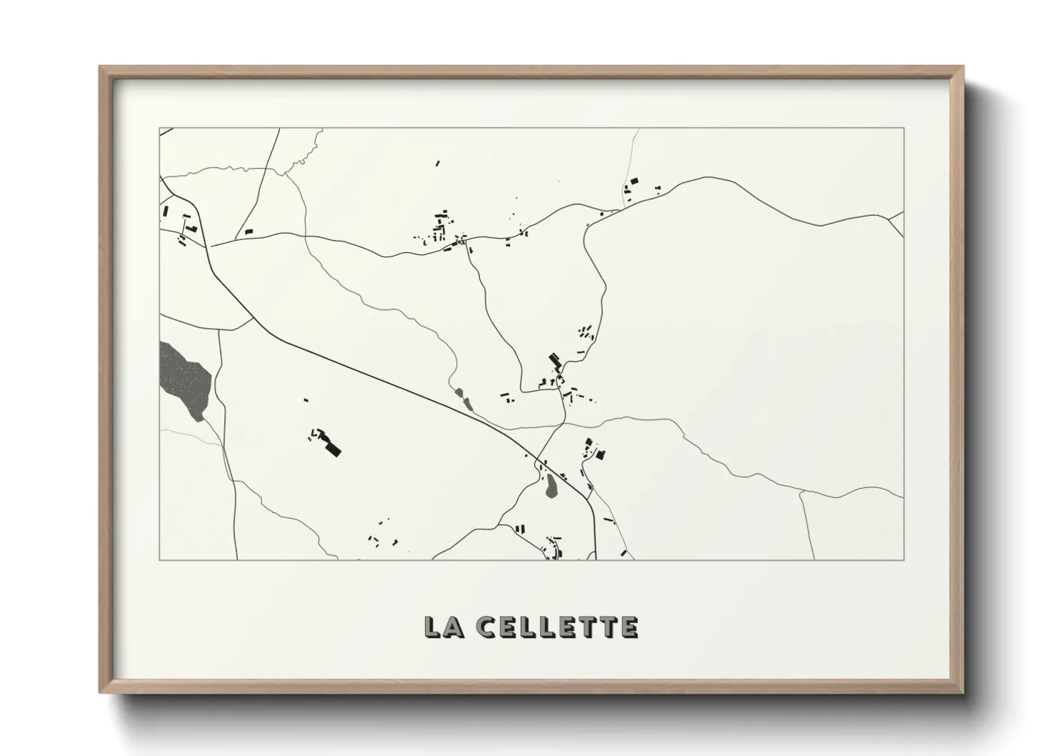 Une affiche de carte sur La Cellette