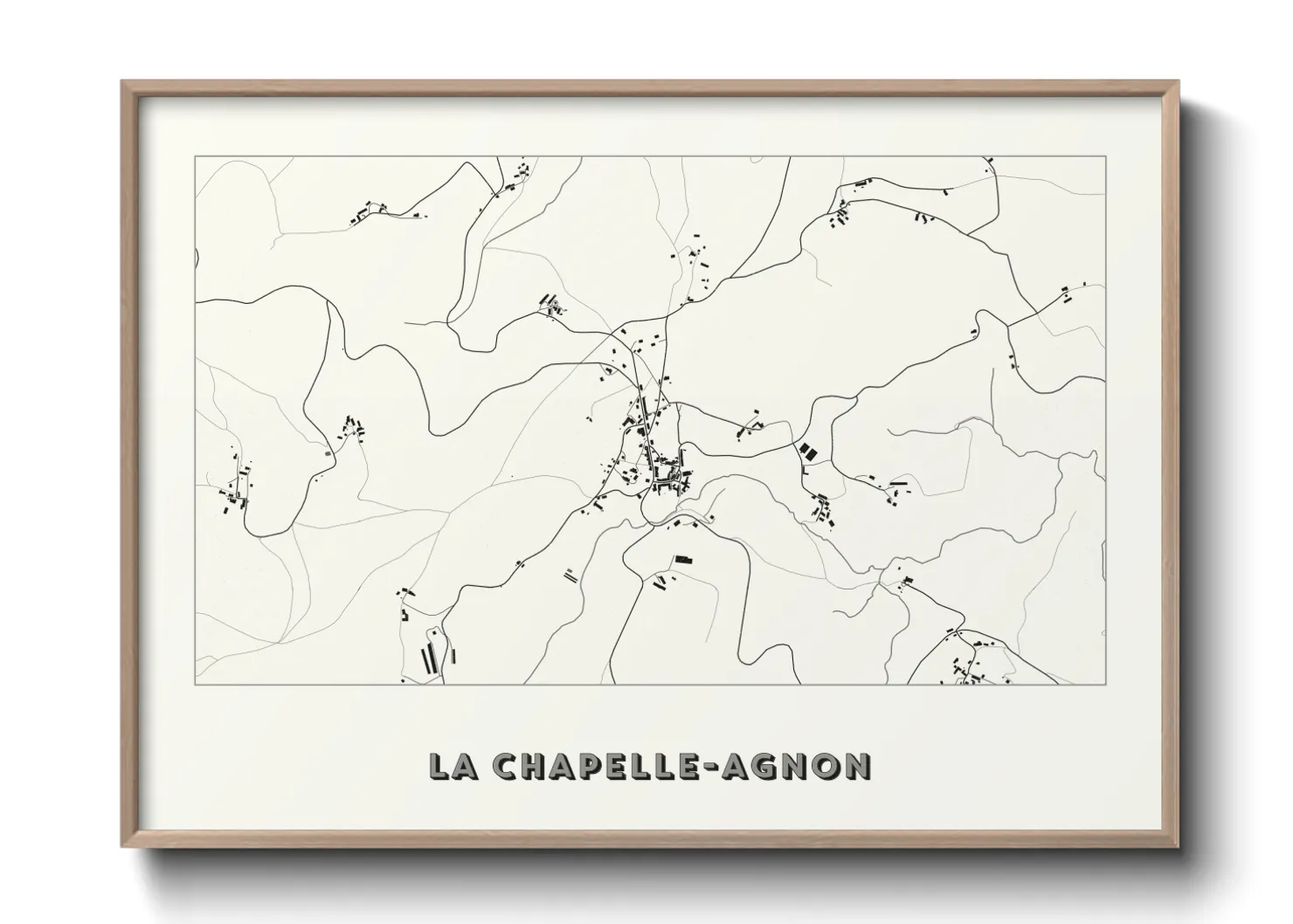 Une affiche de carte sur La Chapelle-Agnon