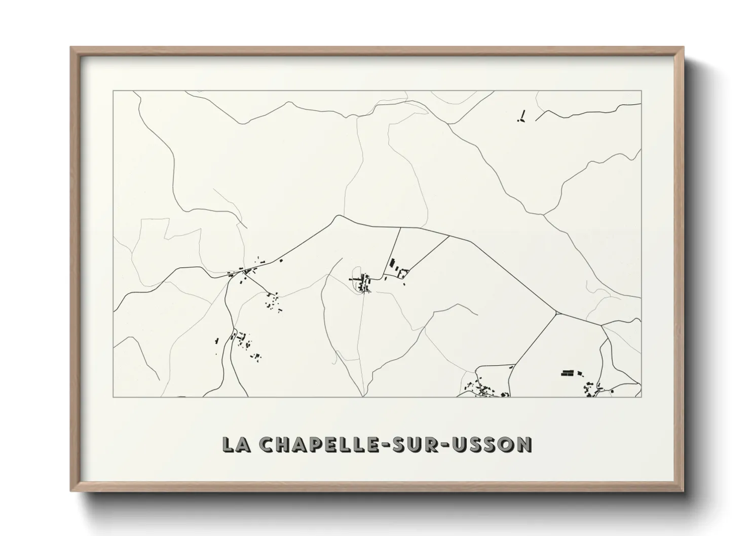 Une affiche de carte sur La Chapelle-sur-Usson