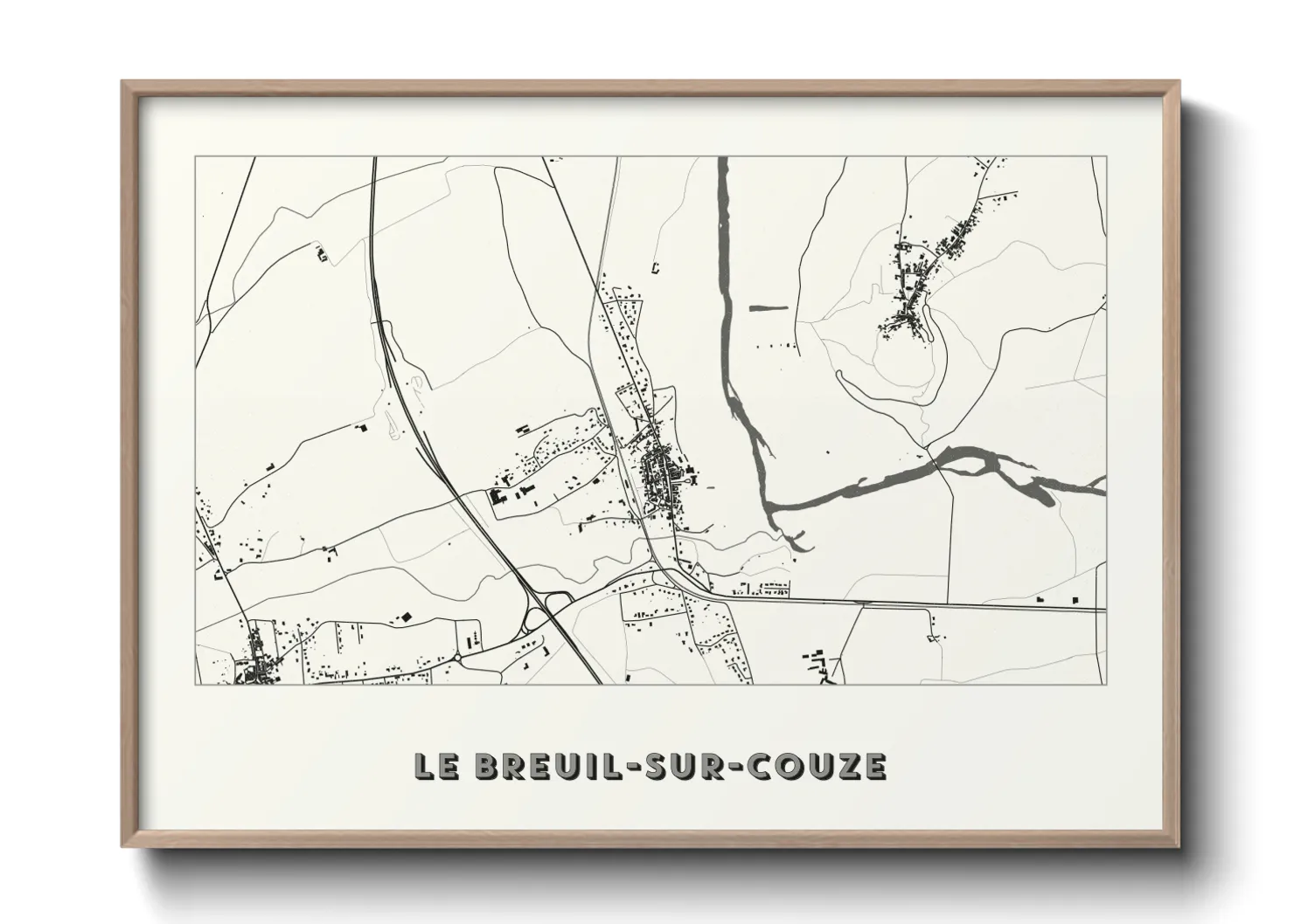 Une affiche de carte sur Le Breuil-sur-Couze