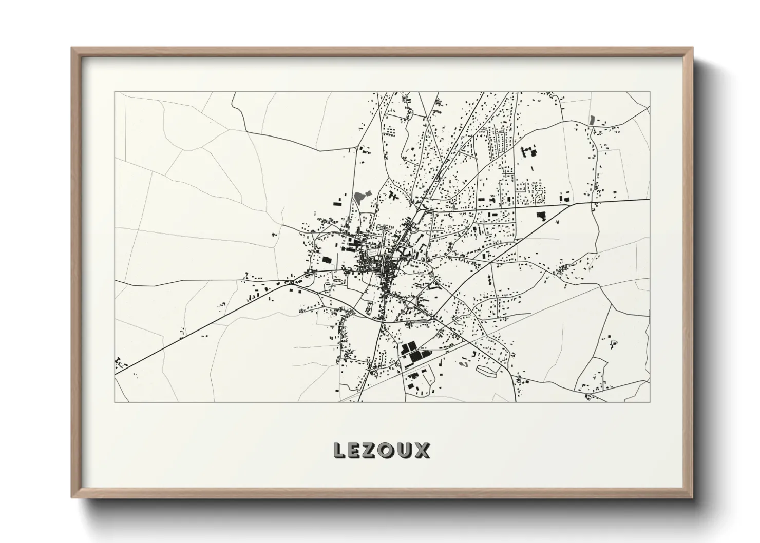 Une affiche de carte sur Lezoux
