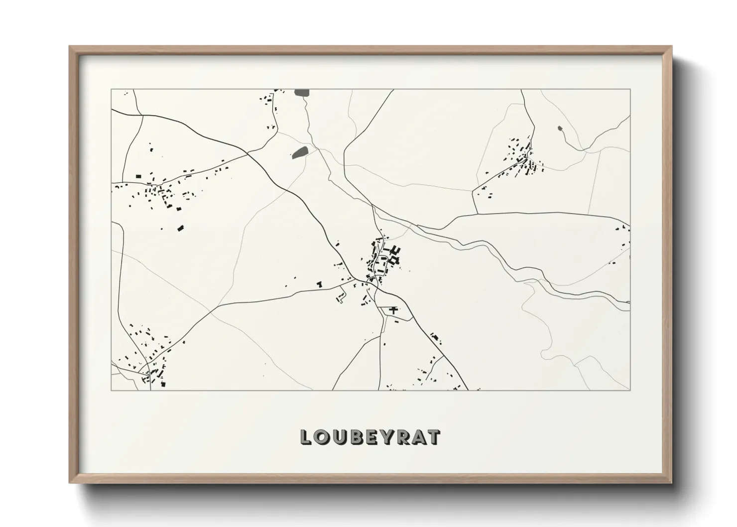 Une affiche de carte sur Loubeyrat