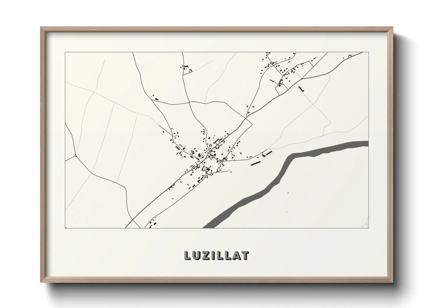 Une affiche de carte sur Luzillat