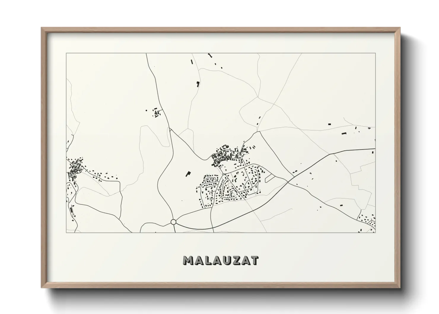 Une affiche de carte sur Malauzat