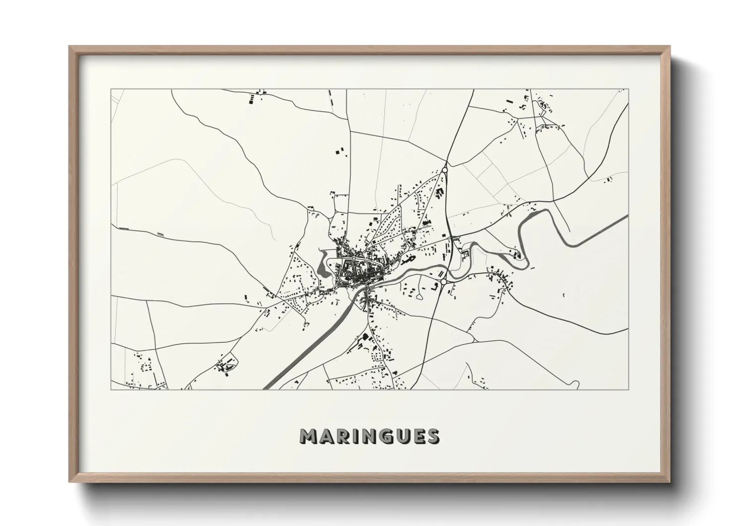 Une affiche de carte sur Maringues