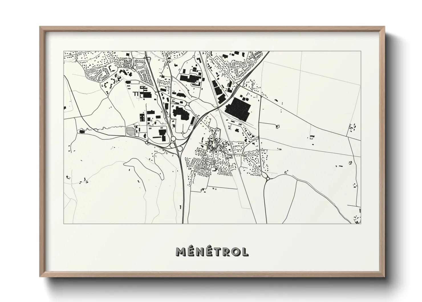 Une affiche de carte sur Ménétrol