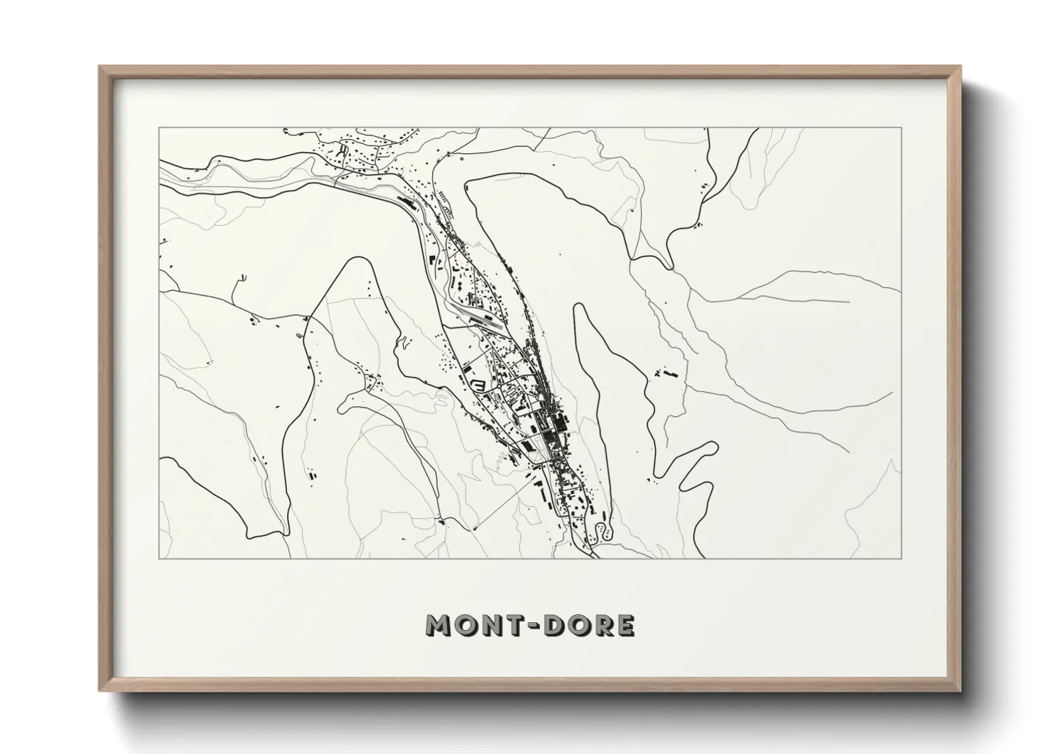Une affiche de carte sur Mont-Dore