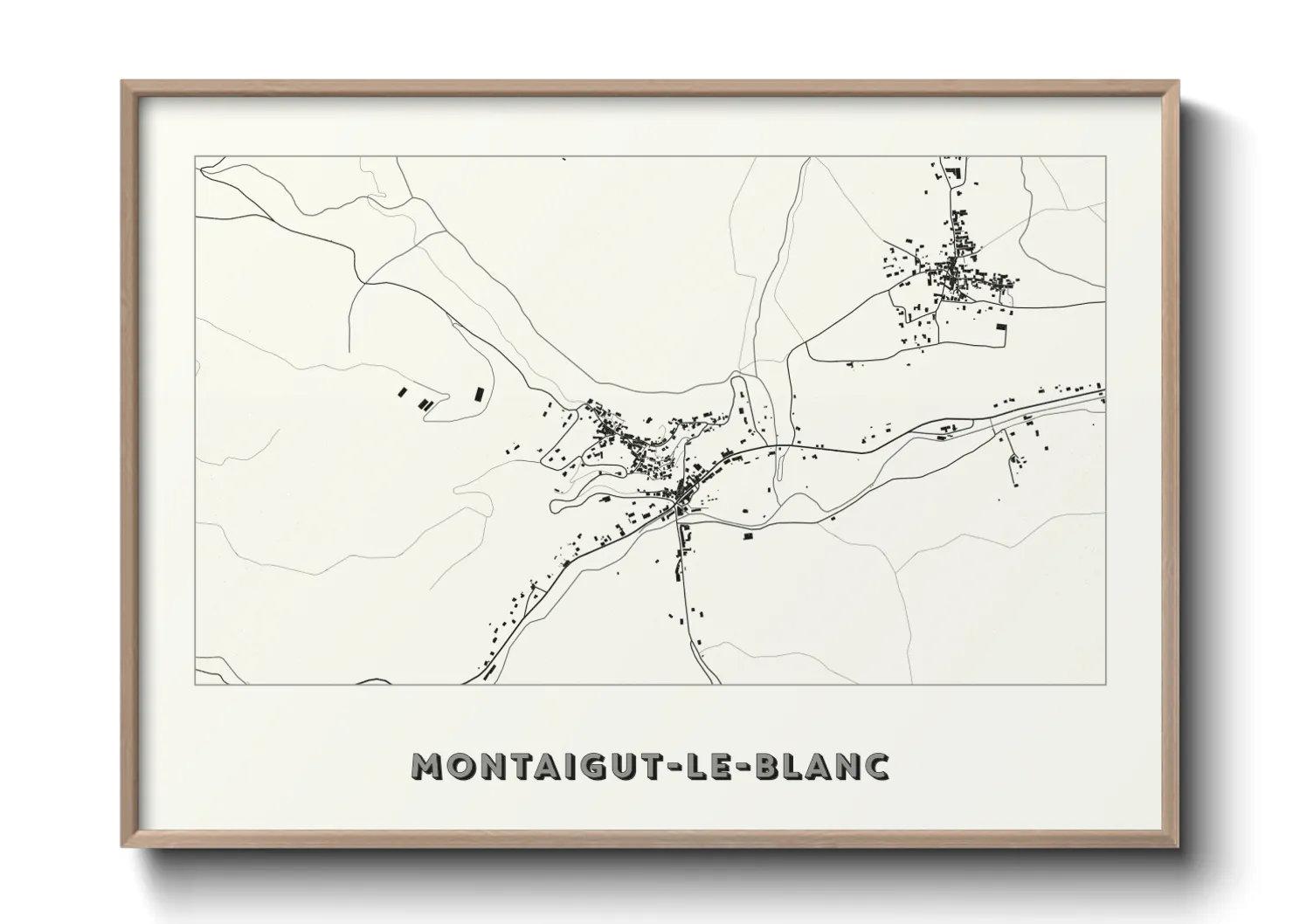 Une affiche de carte sur Montaigut-le-Blanc