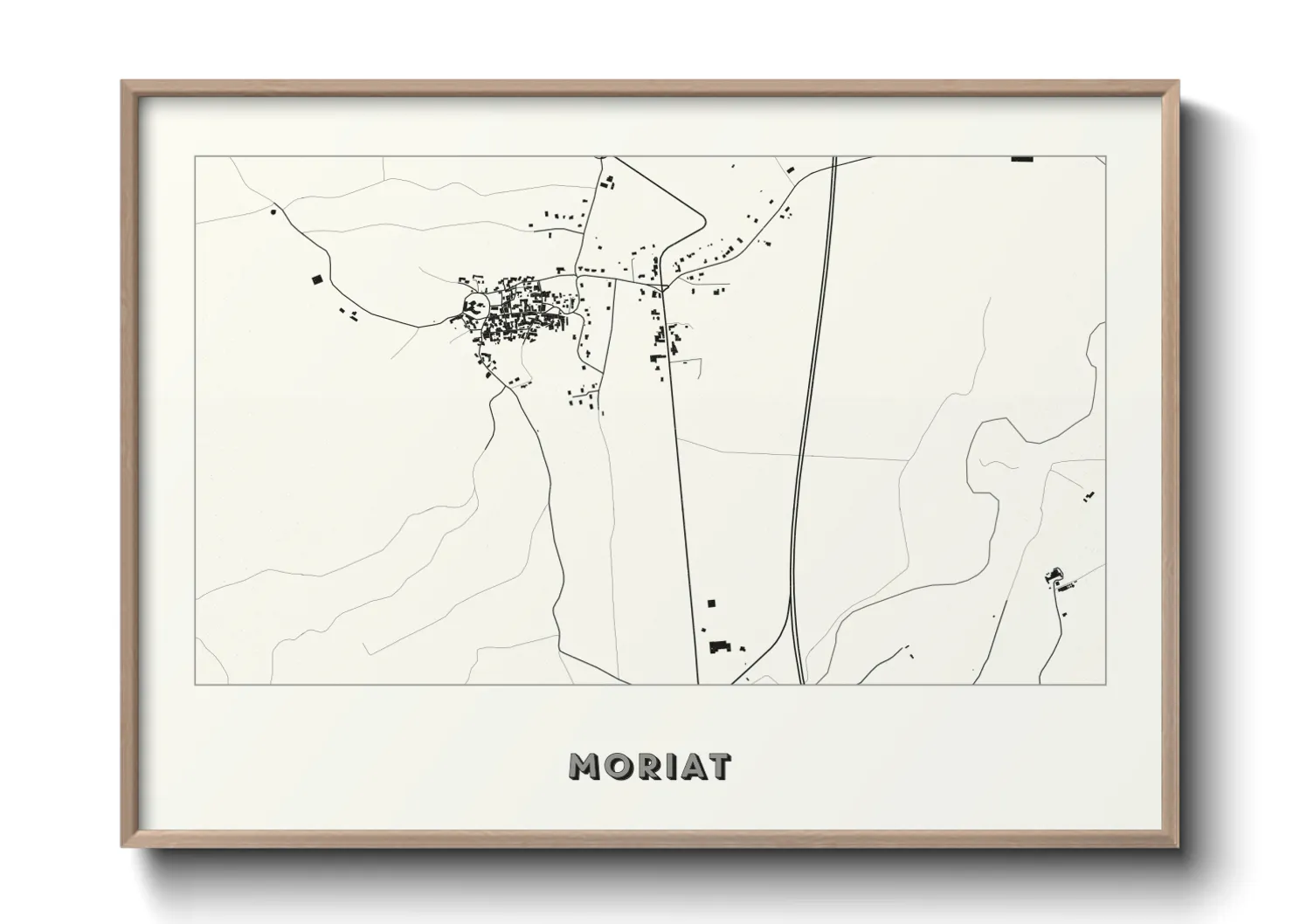 Une affiche de carte sur Moriat