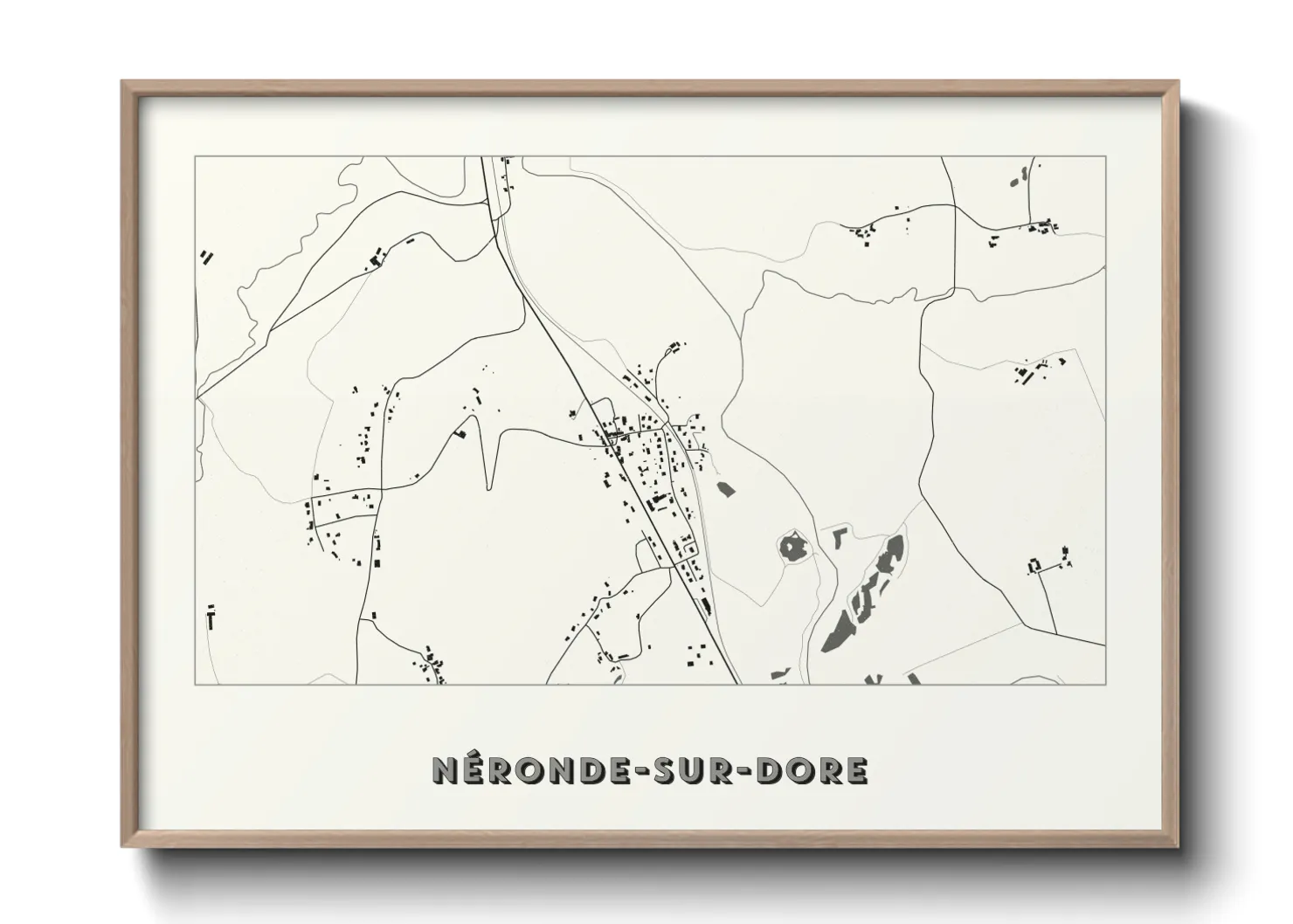 Une affiche de carte sur Néronde-sur-Dore