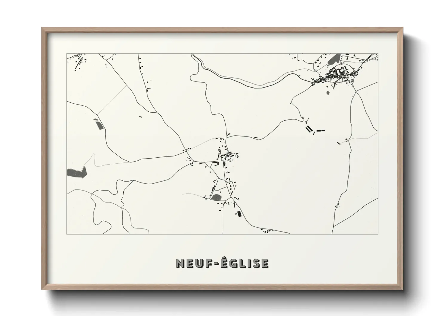 Une affiche de carte sur Neuf-Église